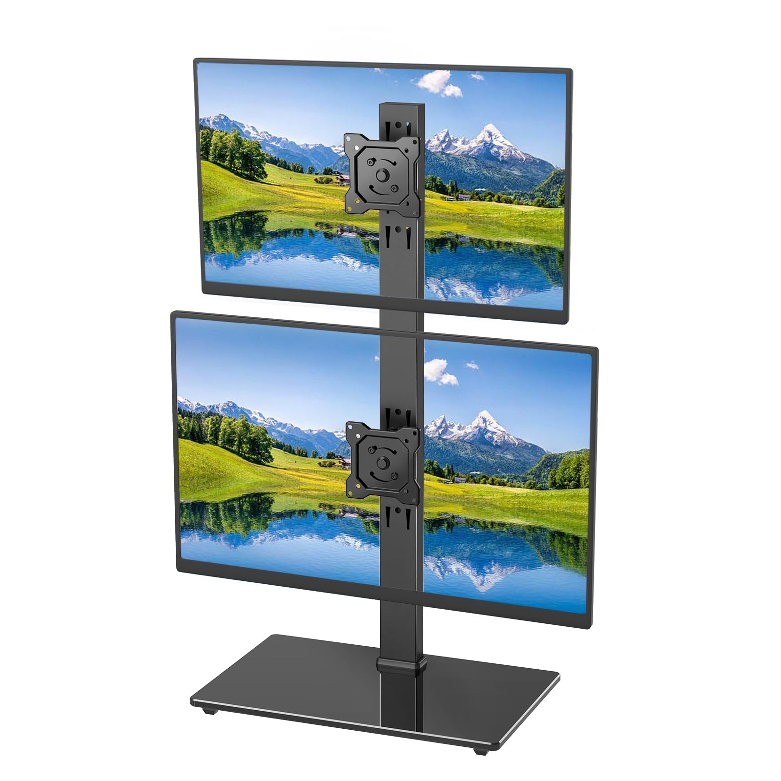 Freestanding Vertical Dual Monitor Stand for 13-32″ Screens, Space Saving Sta…