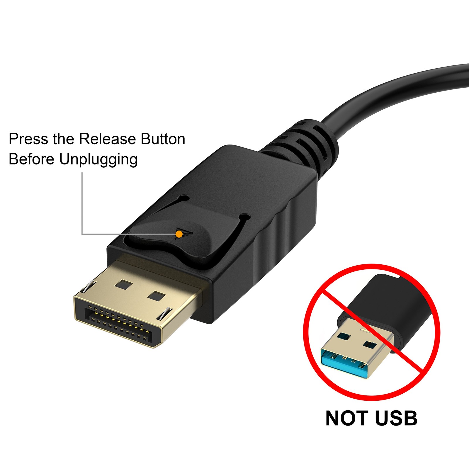 DisplayPort DP to VGA Adapter Gold-Plated Male to Female for PC Laptop Monitor