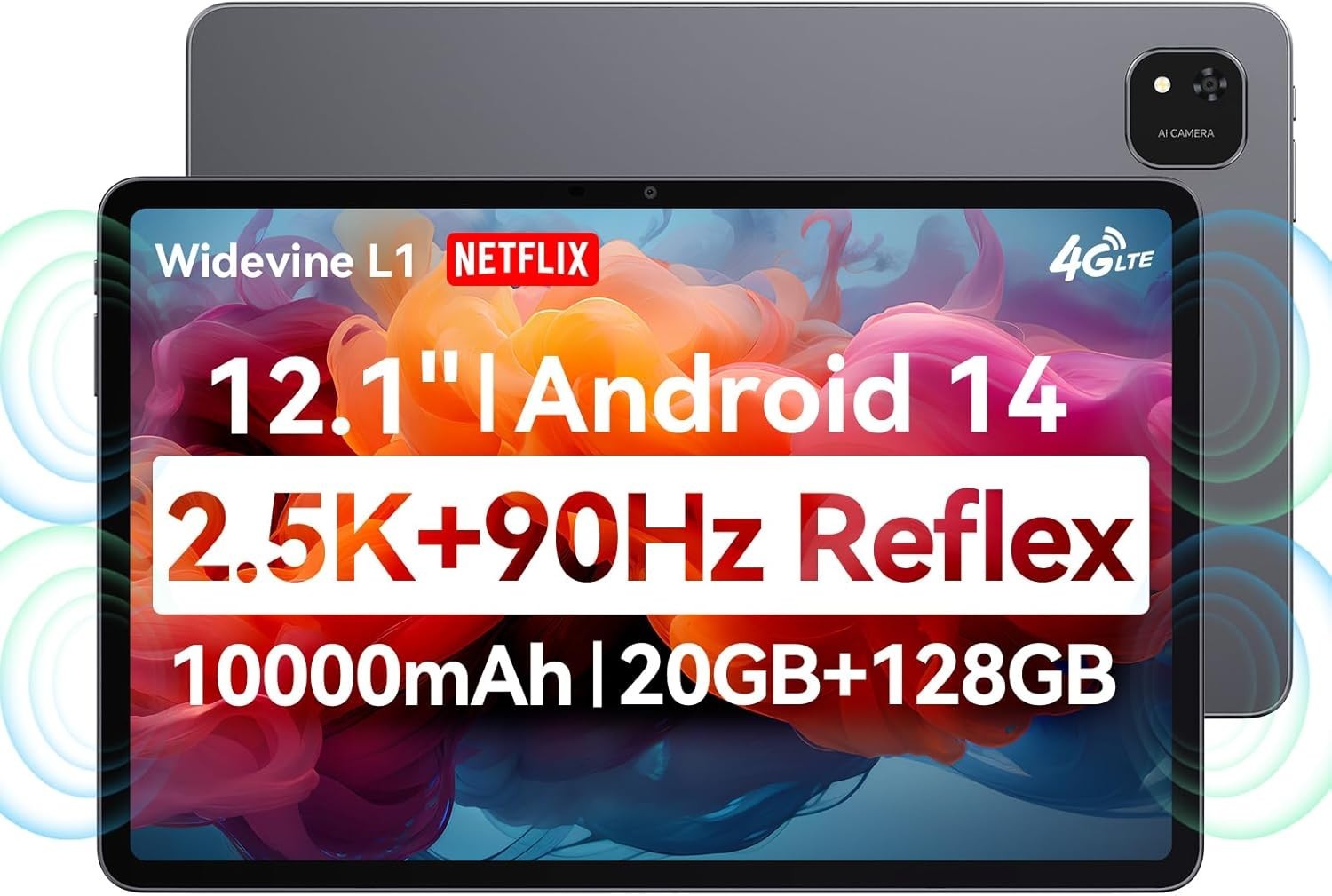 ALLDOCUBE 12.1″ Tablet, 2560 * 1600 90Hz PC Mode 10000mAh 20GB+128GB+1TB 8+16MP