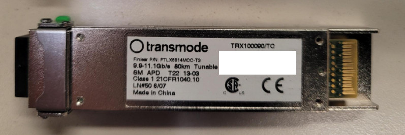 INFINERA TRANSMODE TRX100090/TC DWDM Tunable XFP TXFP 9.9-11Gb/s 80km C-TEMP APD