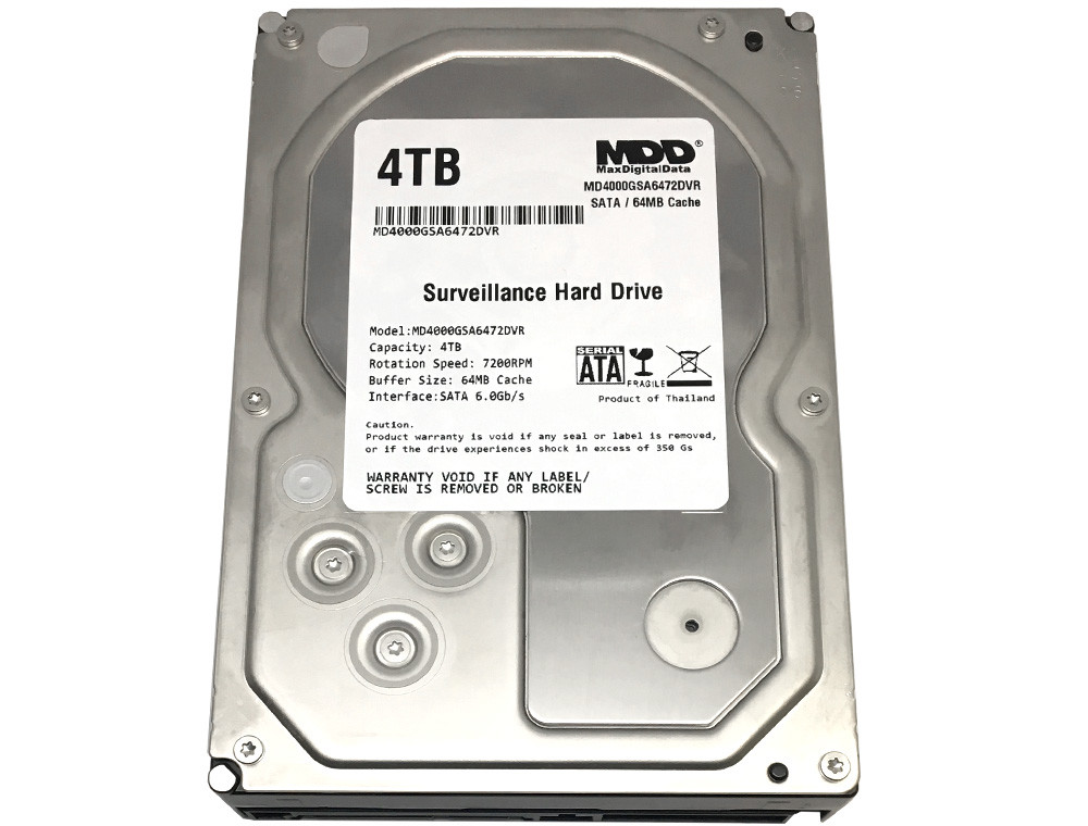 MaxDigitalData 4TB 7200RPM 64MB Cache SATA 6.0Gb/s 3.5″ Surveillance Hard Drive