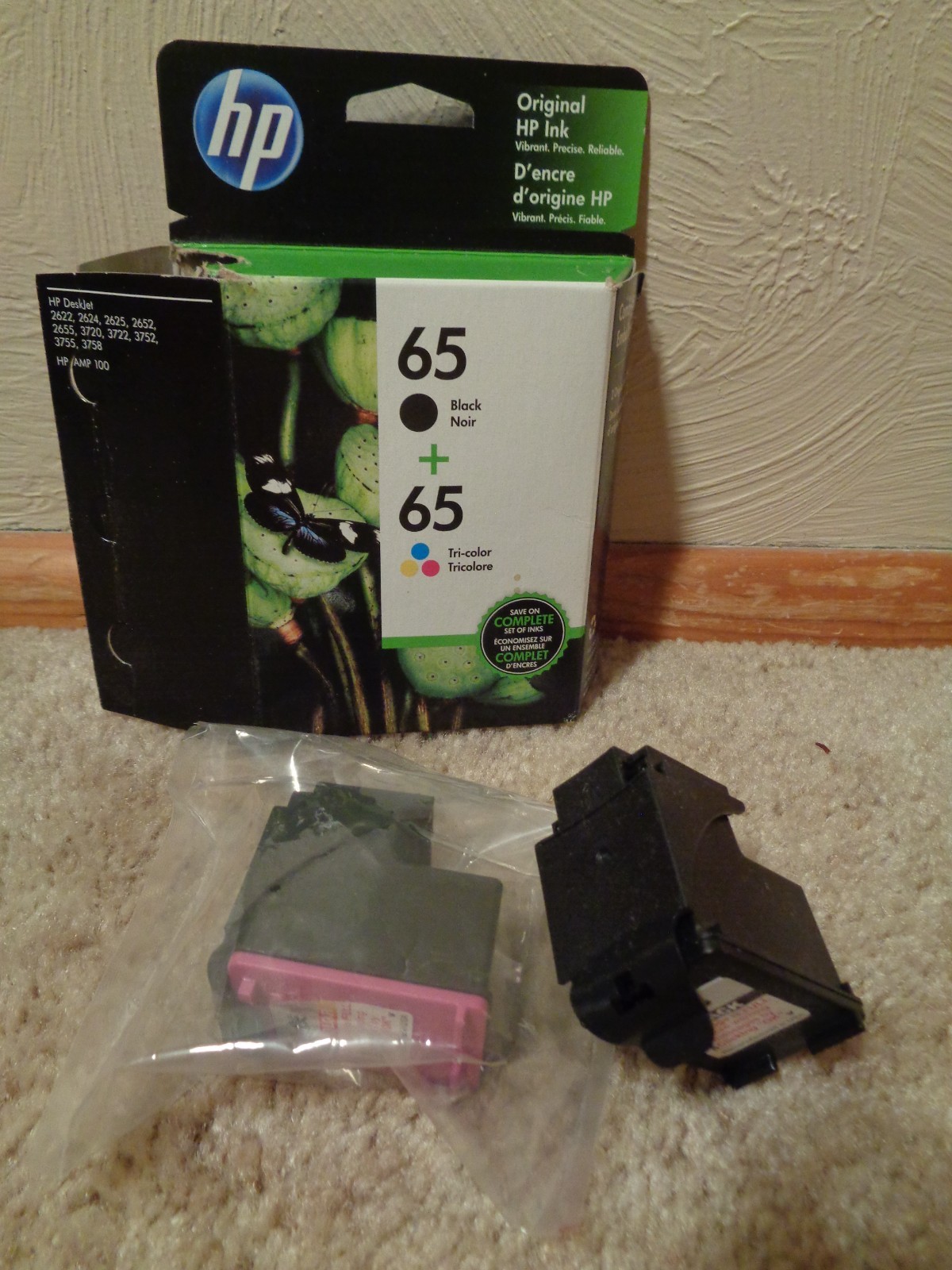 HP #65 Black & Tri-Color Original Ink Cartridges (TOA36AN) – Open Box/Never Used