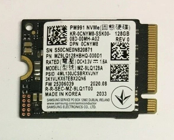 128GB SSD M.2 PCIE NVME 2230 Solid State Drive Major Brand Samsung, WD, SK Hynix