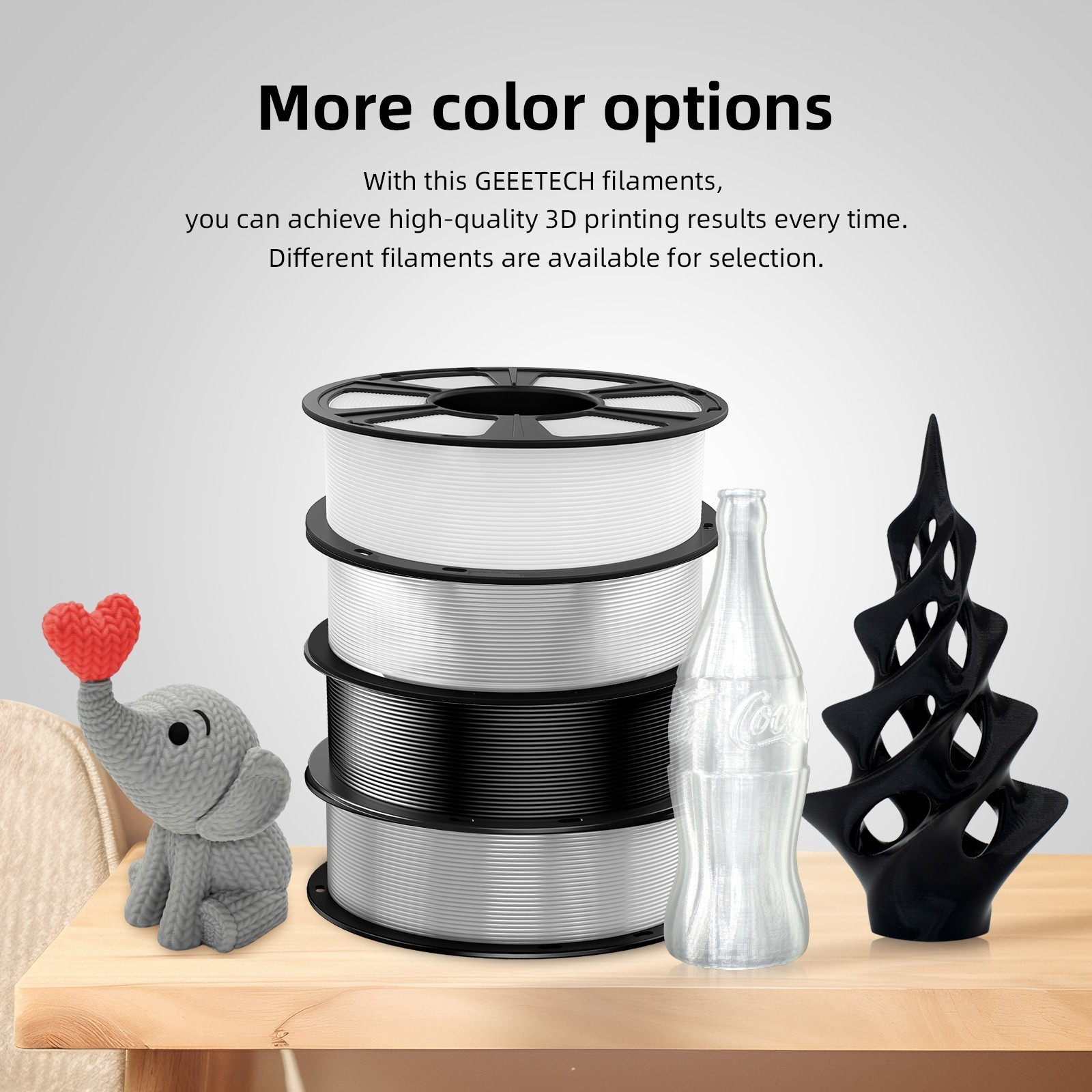 Geeetech Filament 0.5/1KG 1.75mm PLA/PETG/TPU/HS-PLA/ABS+/ASA/Resin 3D Printer