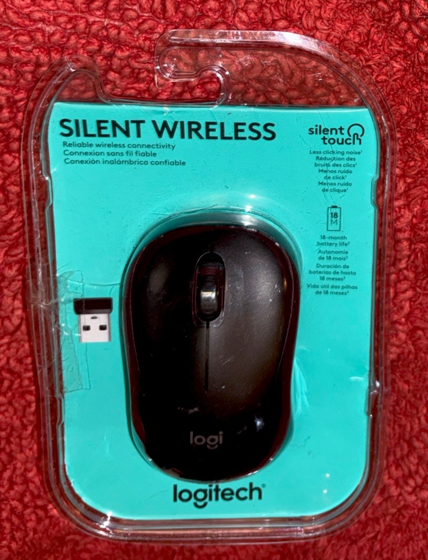 Logitech M220 Silent Wireless Mouse with Receiver, Color Black, Open Box