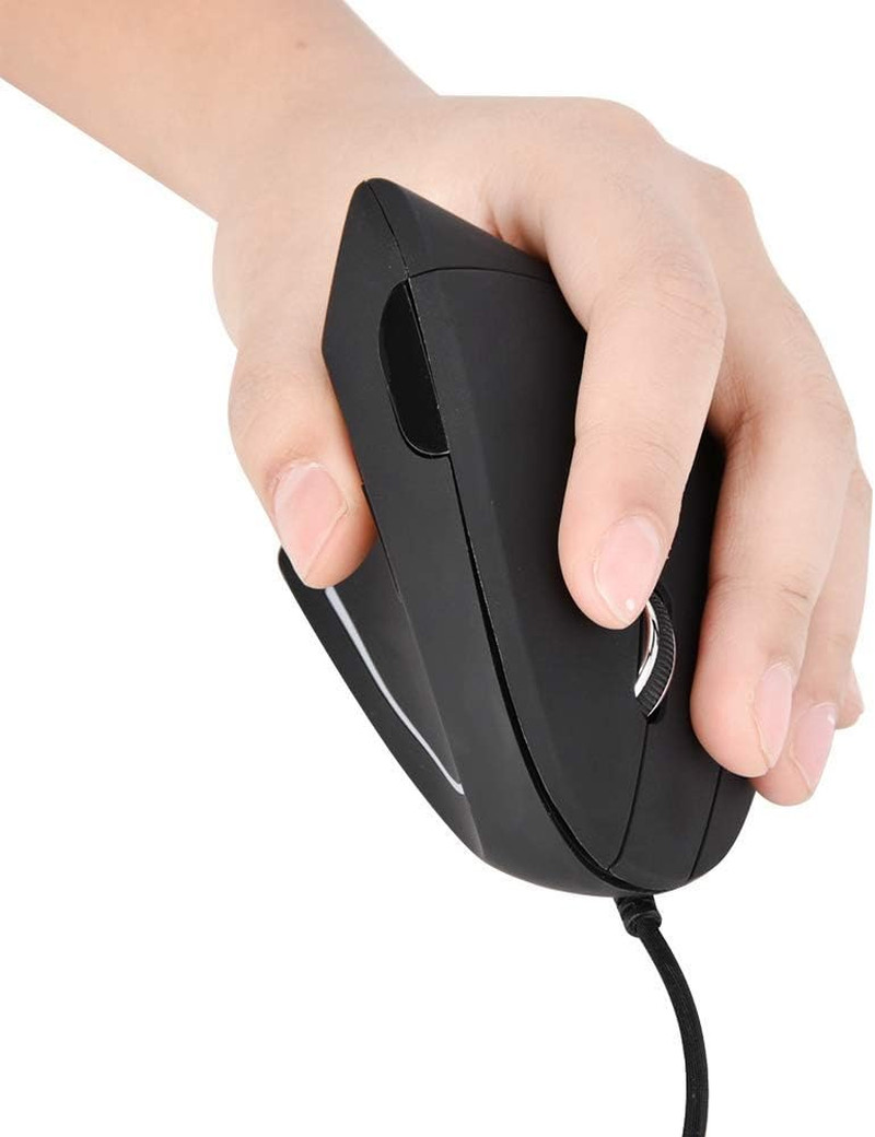 Ergonomic Vertical USB Wired Mouse, Left Handed Optical Mouse, 3 Adjustable DPI