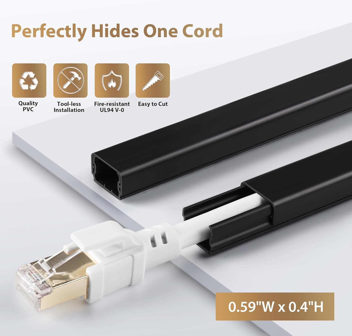 PVC Cord Hider, 102in – Simplify Your Cable Management Effortlessly