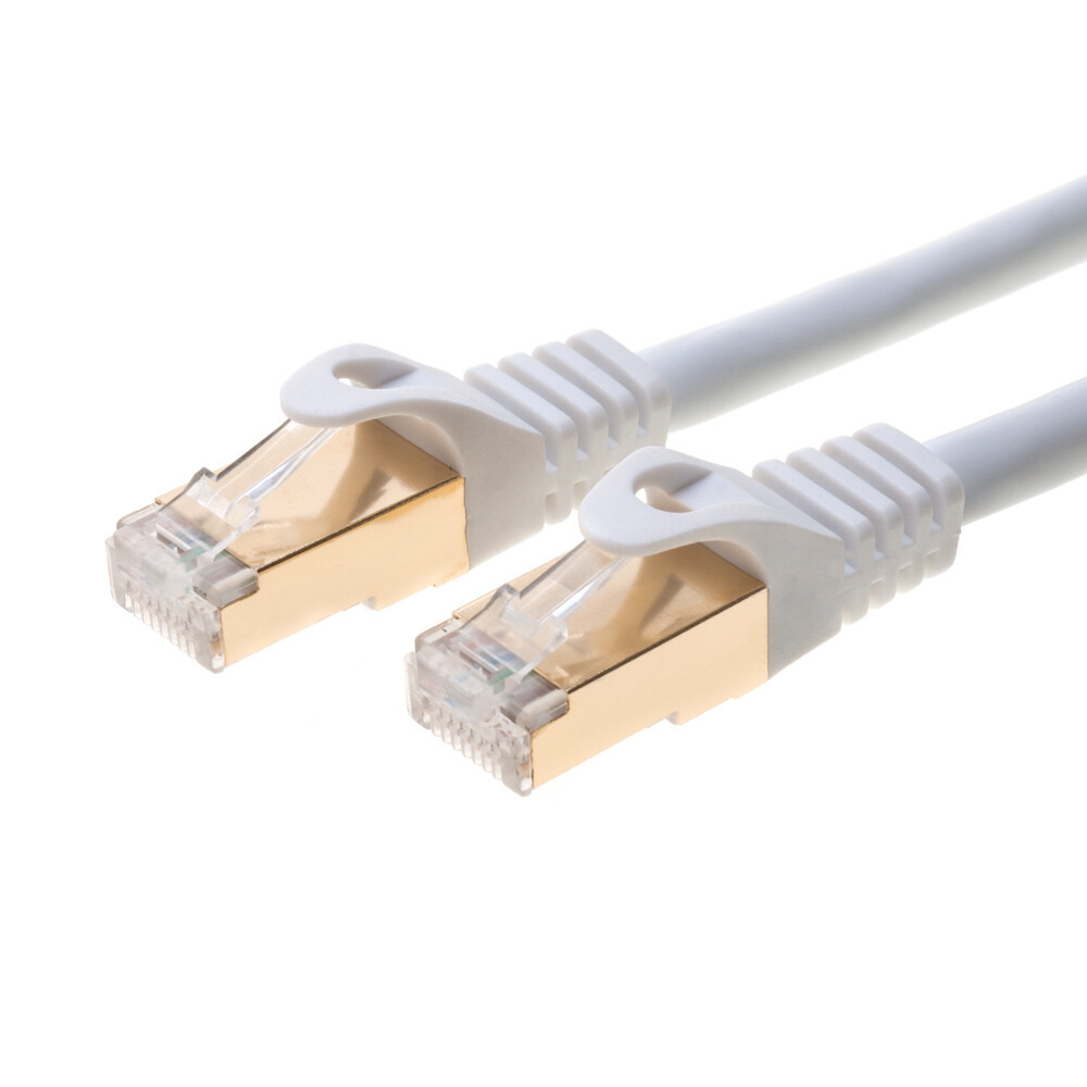 Cat7 SFTP Patch Cord Ethernet Cable High Speed White 30FT-200FT Multi-Pack LOT