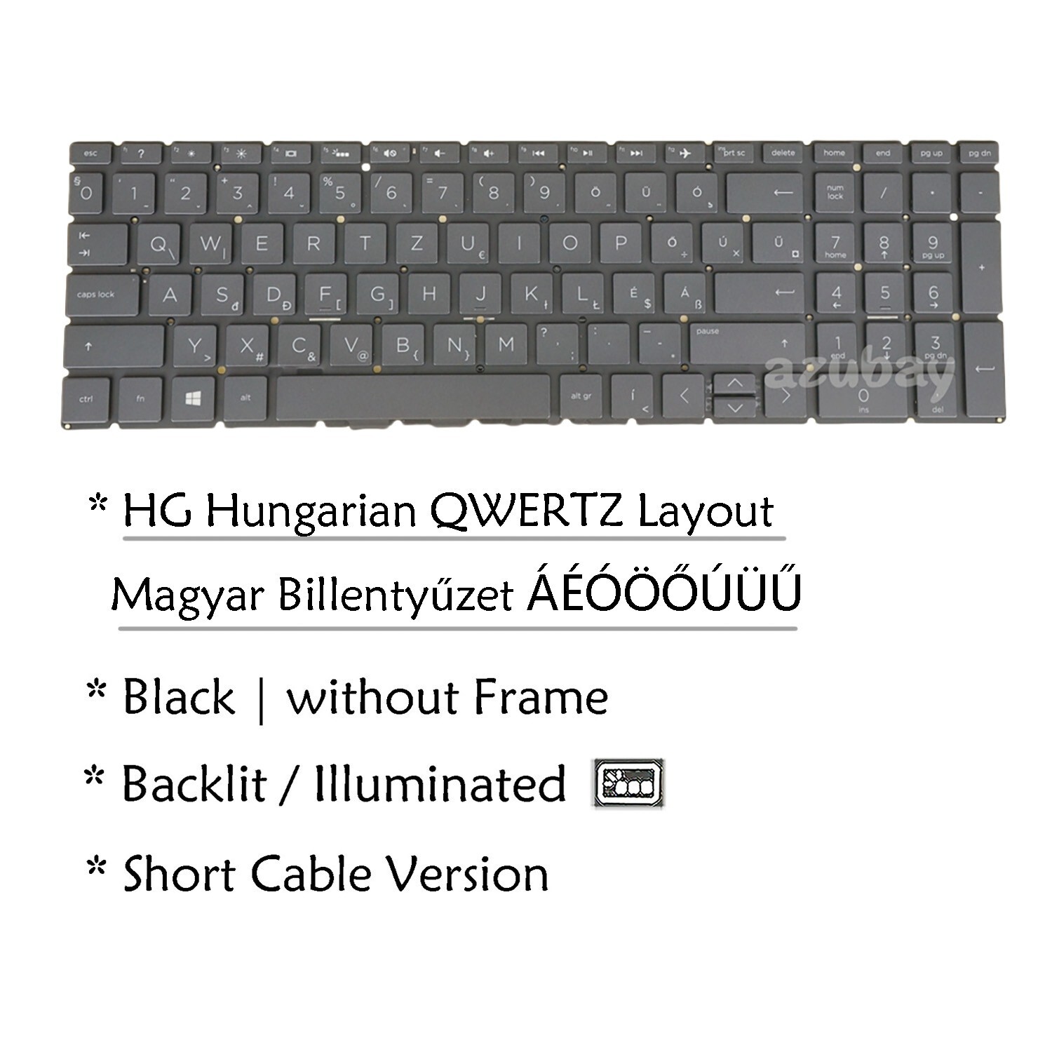 Hungary Keyboard For HP 250 G7 G8 G9, 255 G7 G8 G9, 256 G7 G8 G9, 258 G7 Backlit