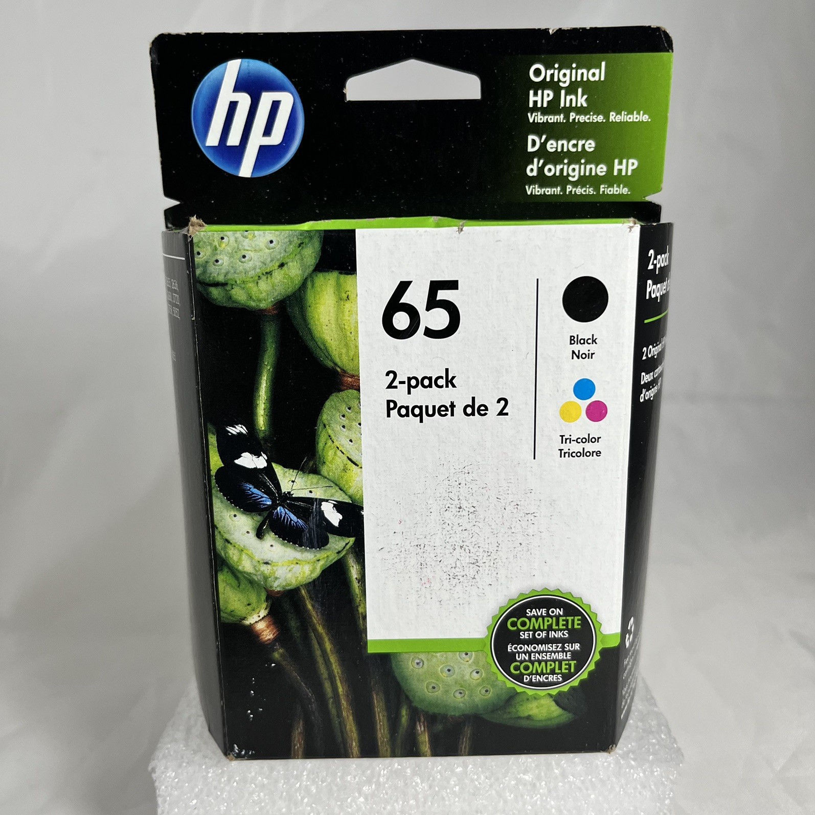 HP Ink Cartridge (2 Pack) 65 Black + 65 Tri-Color – Expired Aug 2023
