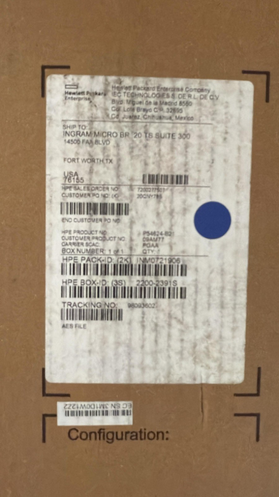P54624-B21 HPE Synergy Composer2 Management Appliance Kit