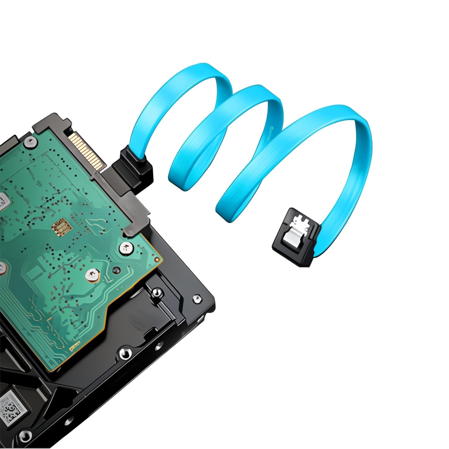 SATA III Cable 6Gbps 90 Degree Right Angle Locking Latch 8 Inches for HDD Lot