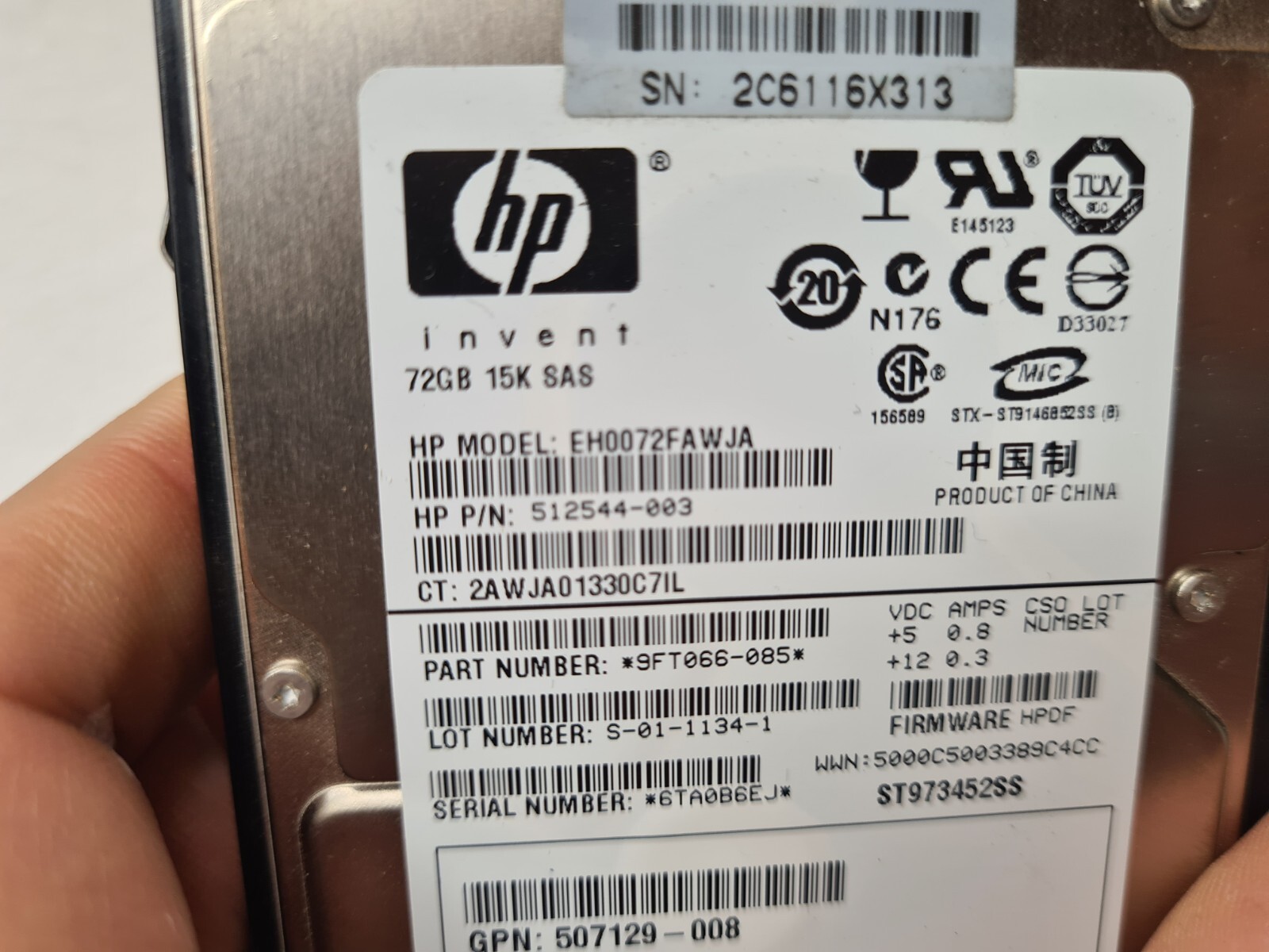 HP EH0072FAWJA 512544-003 72GB 15K 2.5″ 6G SAS Hard Disk Drive HDD