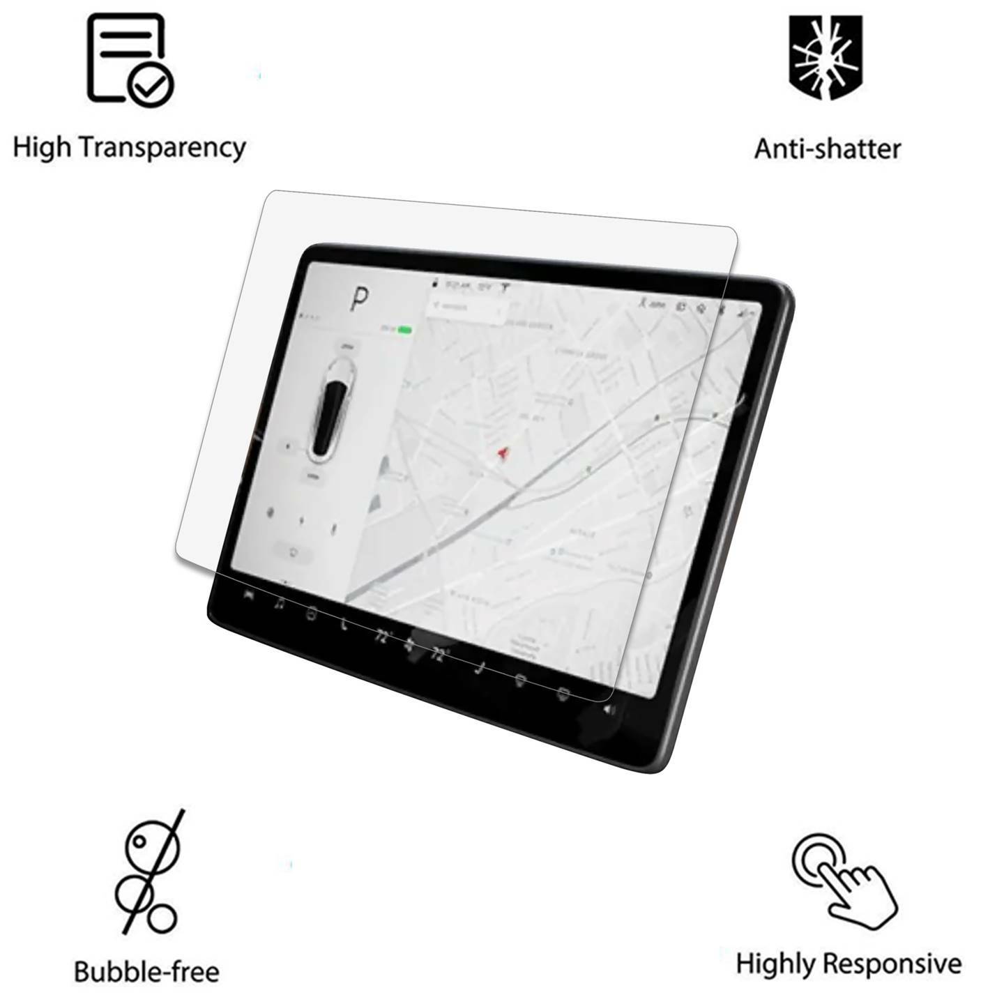 Anti-Glare Matte Screen Protector Guard Shield Film For Tesla Model Y / Model 3