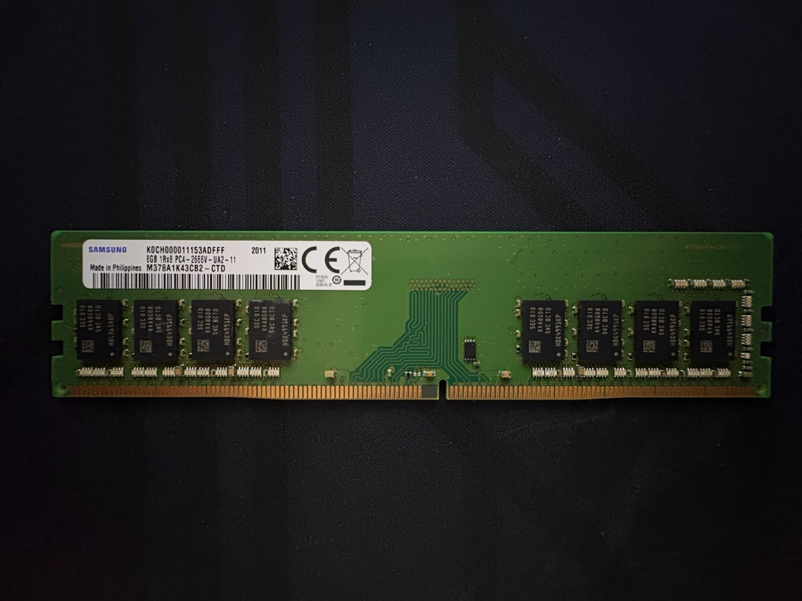 SAMSUNG M378A1K43CB2-CTD 8GB 1Rx8 PC4-2666V Desktop DIMM RAM Memory