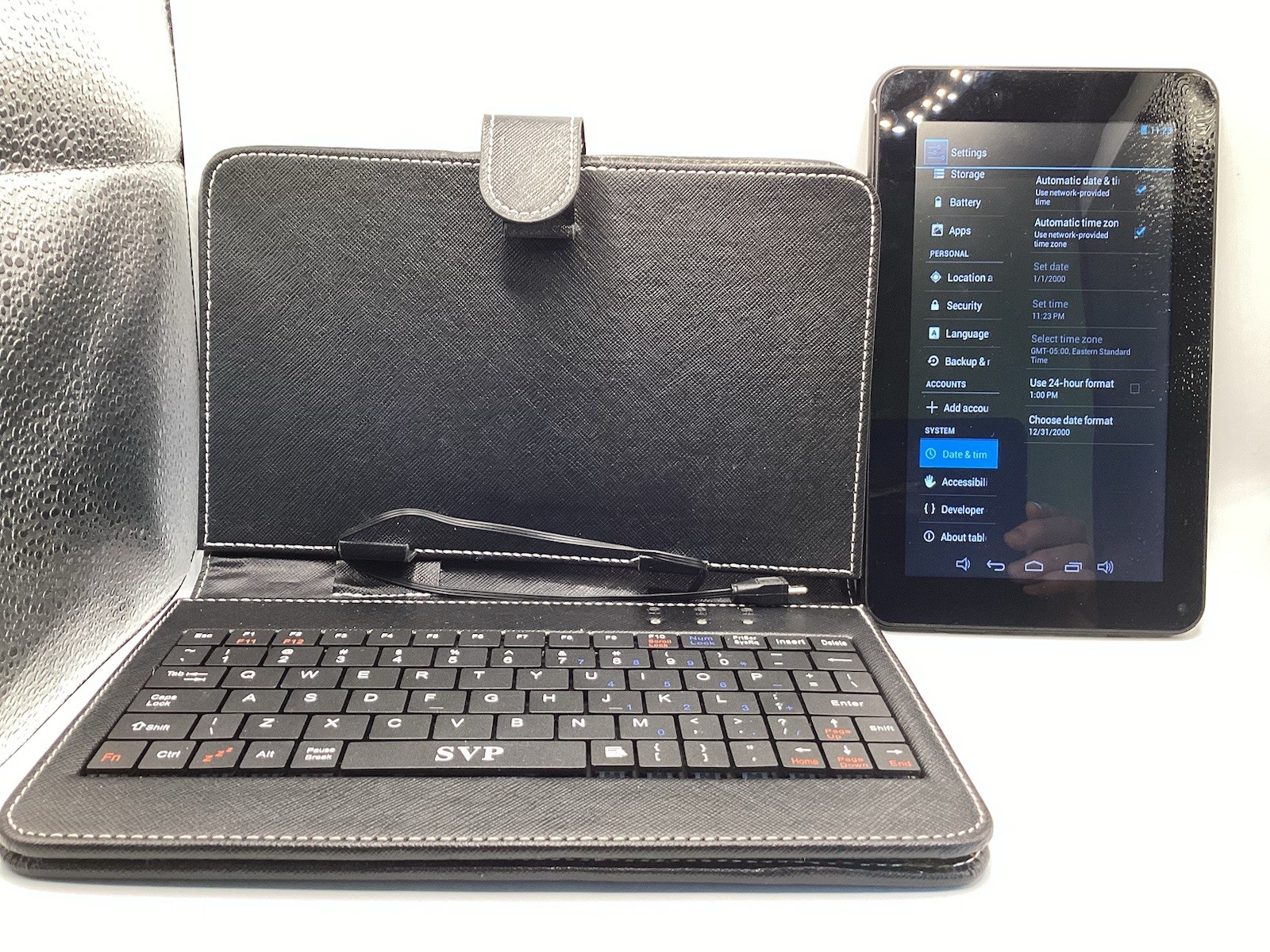 SVP Tablet 7.5”x5.5” Bundle W/ Mini-Keyboard Accessory, Charger & Case Used/Mint