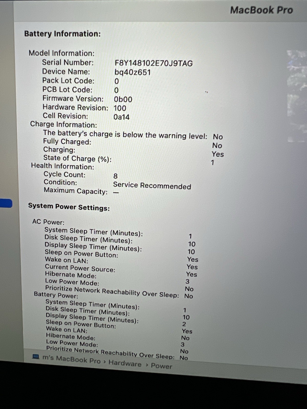 Apple MacBook M1 Pro 16″ 2021 10-Core 1TB SSD 32GB RAM A2485 BAD BATTERY