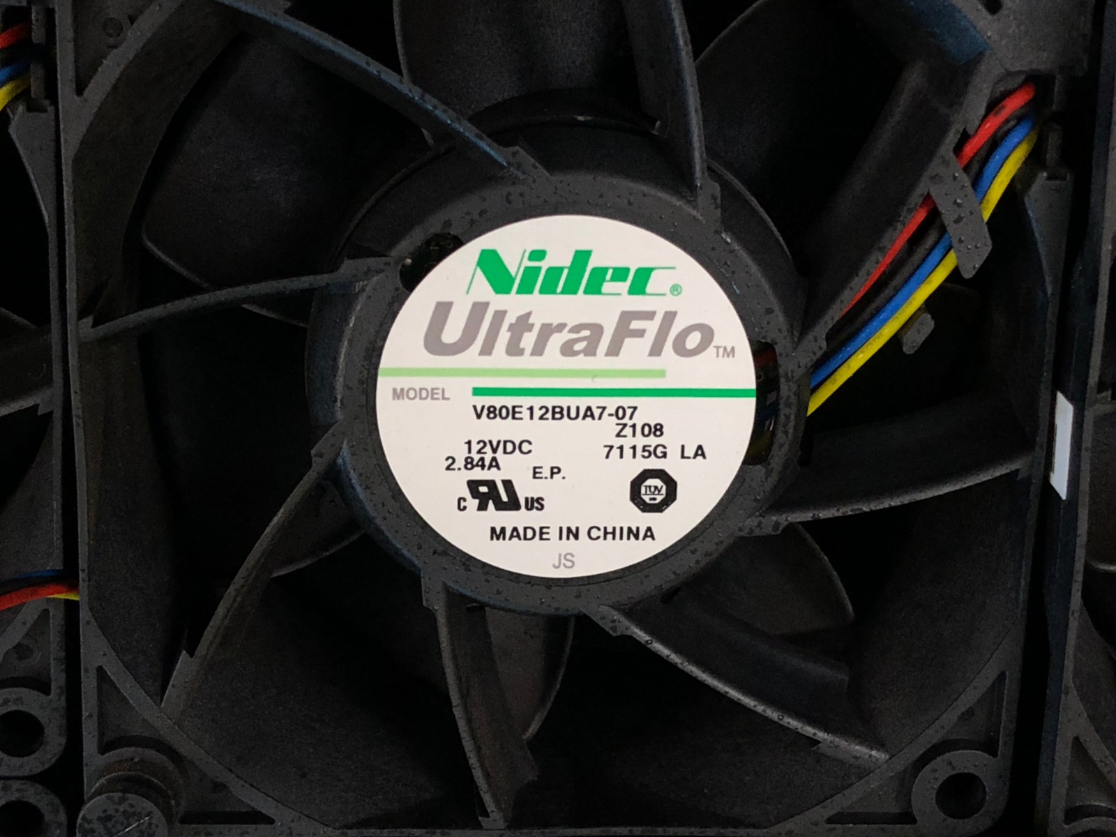 LOT of SIX – Nidec V80E12BUA7-07 12VDC 2.84A 8038 8cm 4pin Cooling Fans