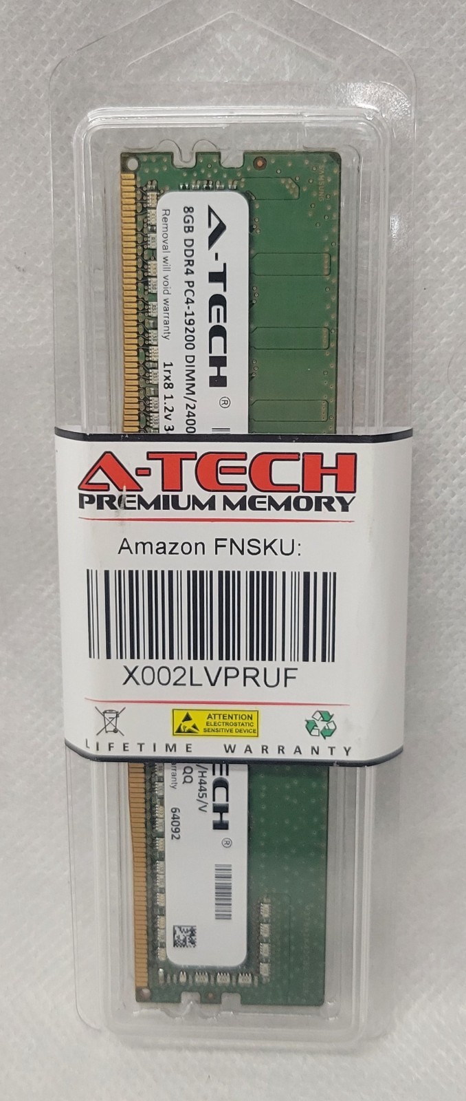 A-TECH 8GB PC4-19200 Desktop DDR4 2400 MHz Non ECC 288-Pin DIMM Memory RAM 1x8G
