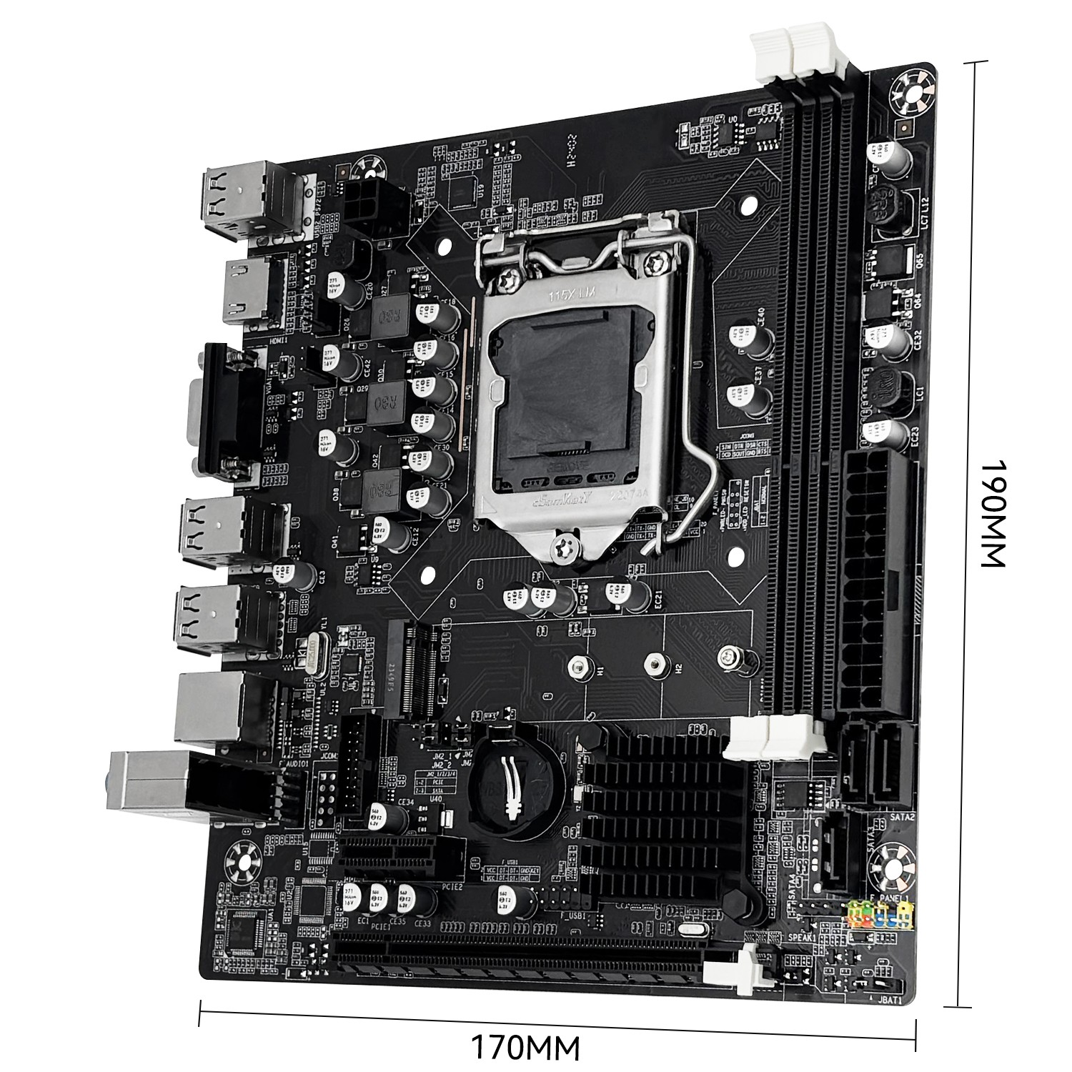 LGA 1155 H61 Motherboard M-ATX 2*DDR3 SATA/NVMe M.2 for Intel i3 i5 i7 CPUs
