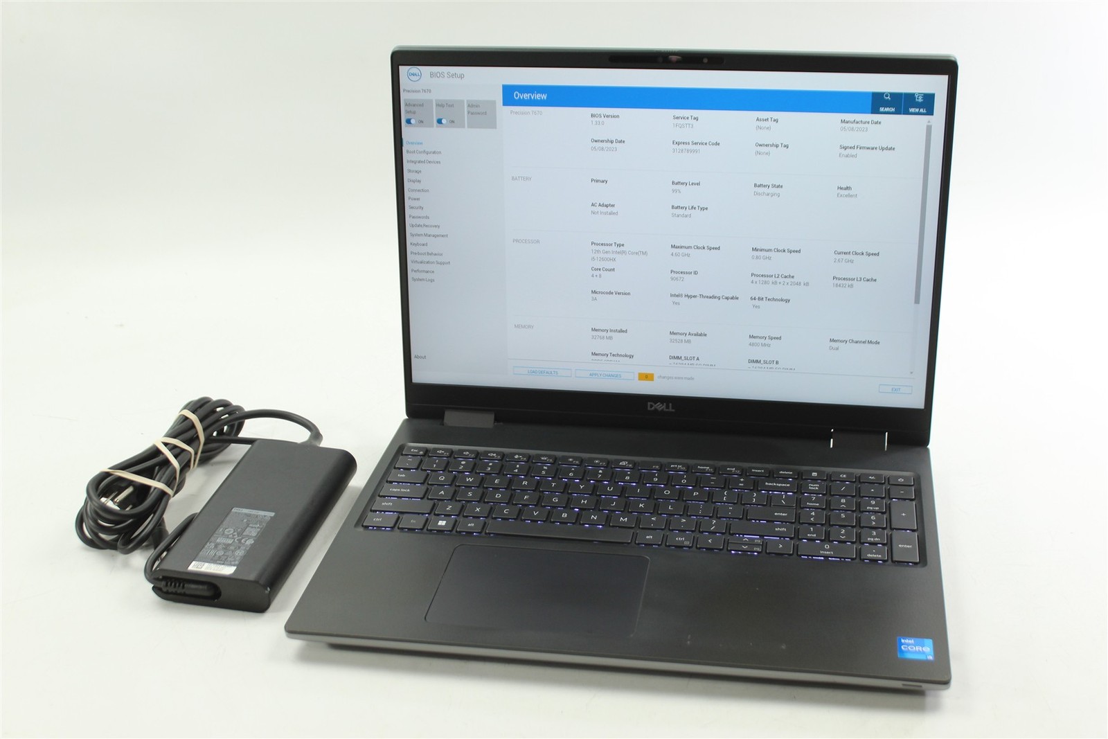 Dell Precision 7670 16″ i5-12600HX 2.5GHz 512GB SSD 32GB RAM RTX A1000 W11P
