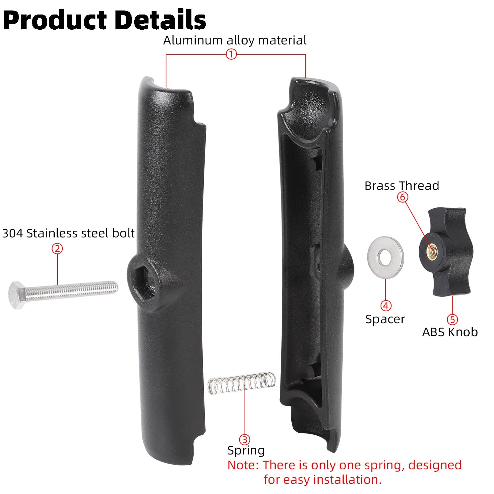 RAM Mounts RAM-B-201U-C Long 5.91″ Aluminum Dual Socket Arm for 1″ Ball Size