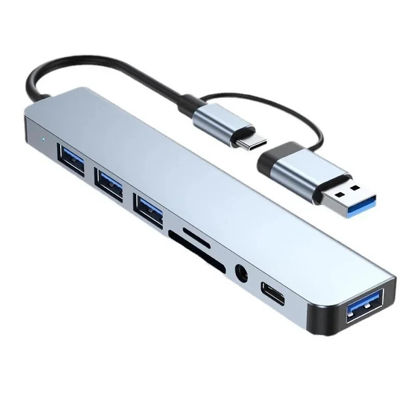 8 in 2 USB C Hub Docking Station HDMI SD TF Audio Adapter for Laptop Phone