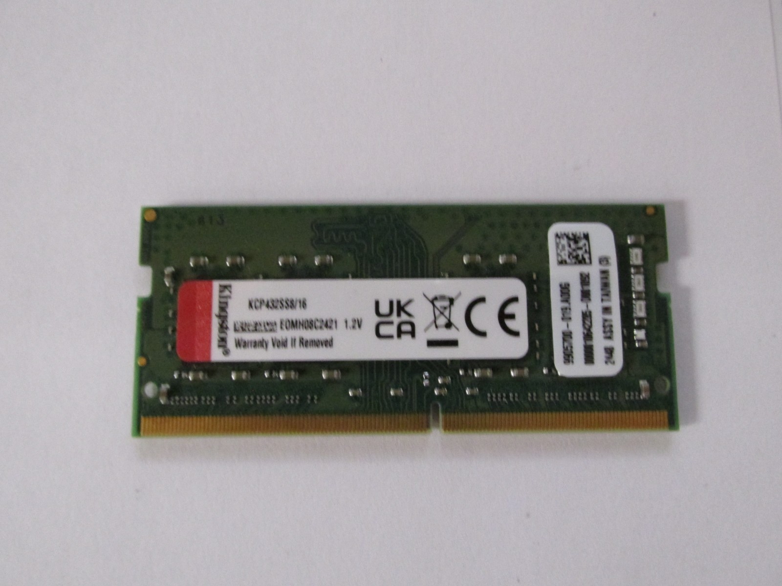 Kingston 16GB DDR4 3200 PC4-25600 SODIMM 260-Pin 1Rx8 Laptop Memory KCP432SS8/16
