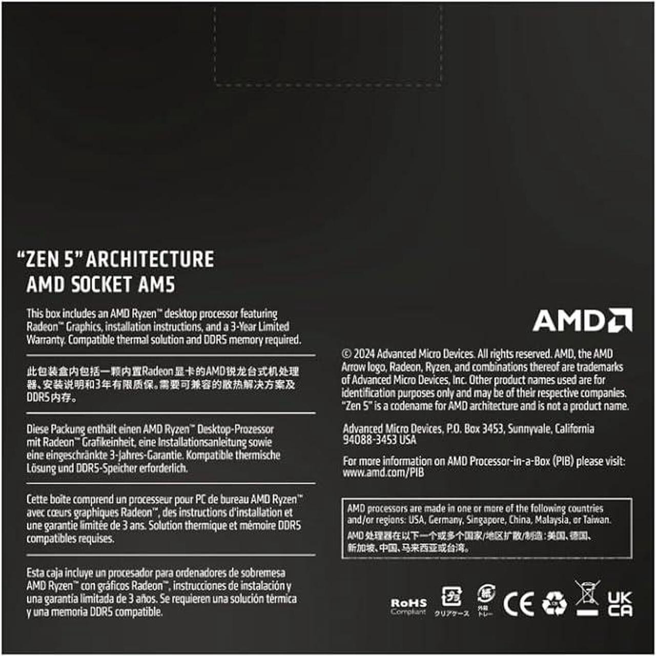 AMD Ryzen 5 9600X – Ryzen 5 9000 Series Granite Ridge (Zen 5) – 100-100001405WOF