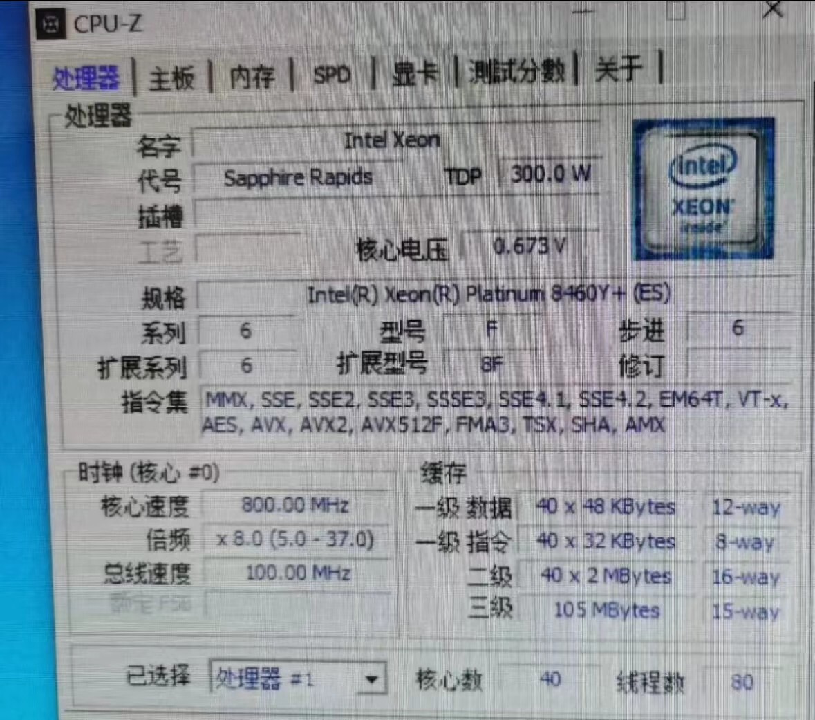 Intel Xeon Platinum 8460Y+ (QS) 40 Core 80 Threads 300W 2.0GHz CPU Processor