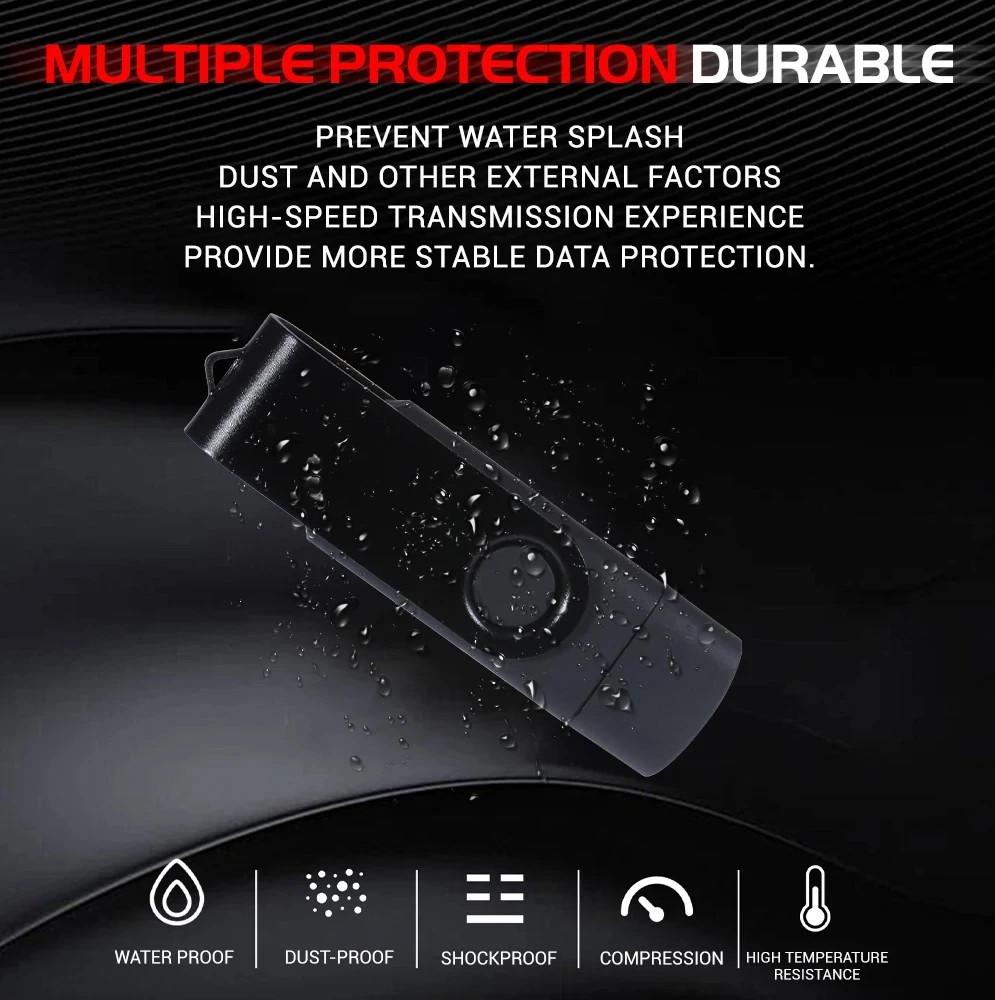 256GB USB 2.0 USB-A & USB-C Flash Drive Dual Connector Portable