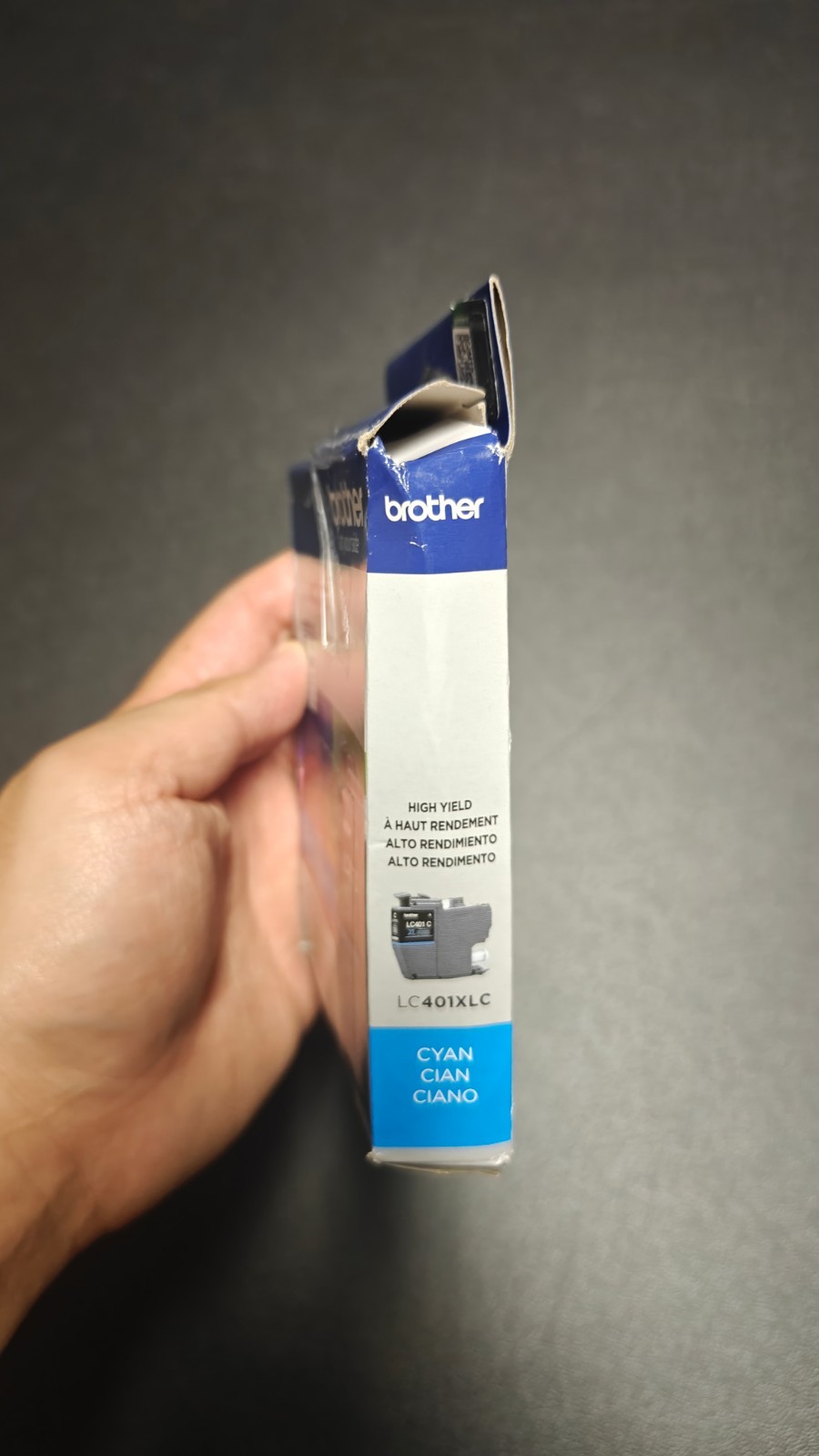 New Open Box Genuine Brother LC401XLC Cyan High Yield Ink Cartridge Exp 02/2029