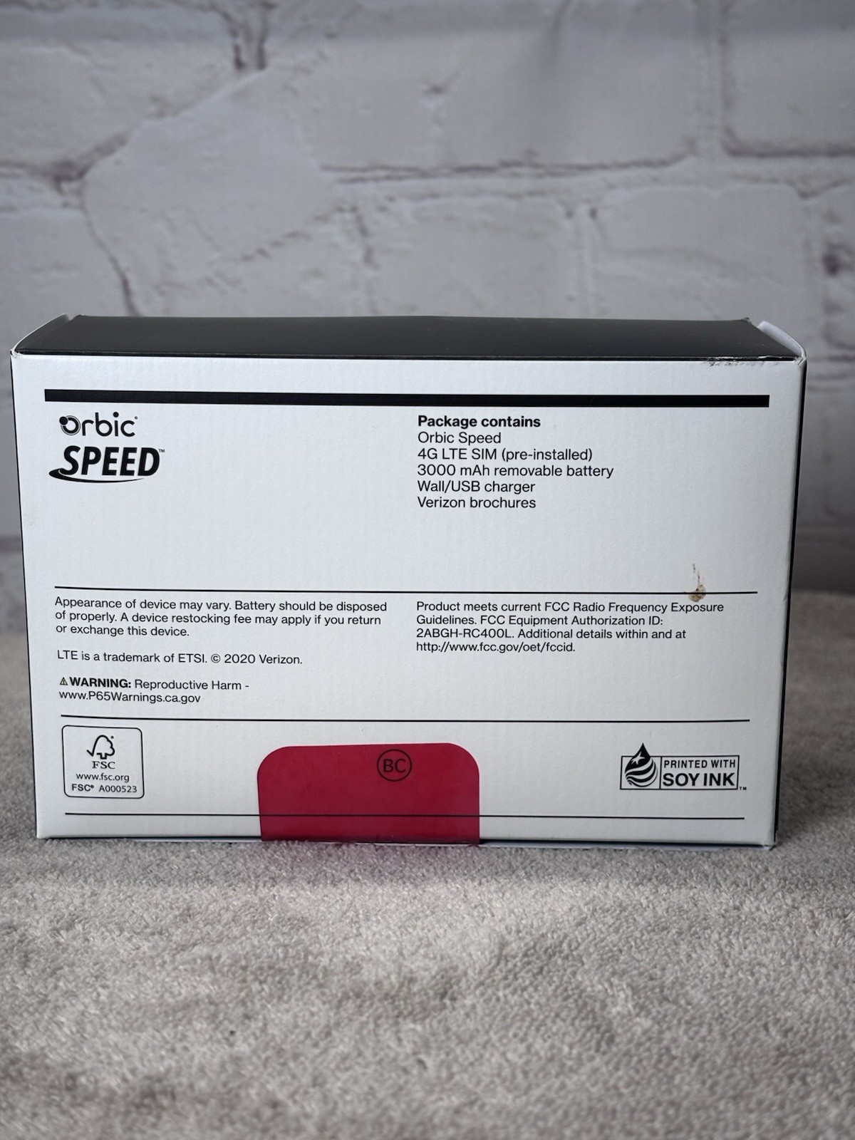 New Verizon Orbic Speed RC400L Mobile Wi-Fi Hotspot 4G LTE ORB400LBVZRT