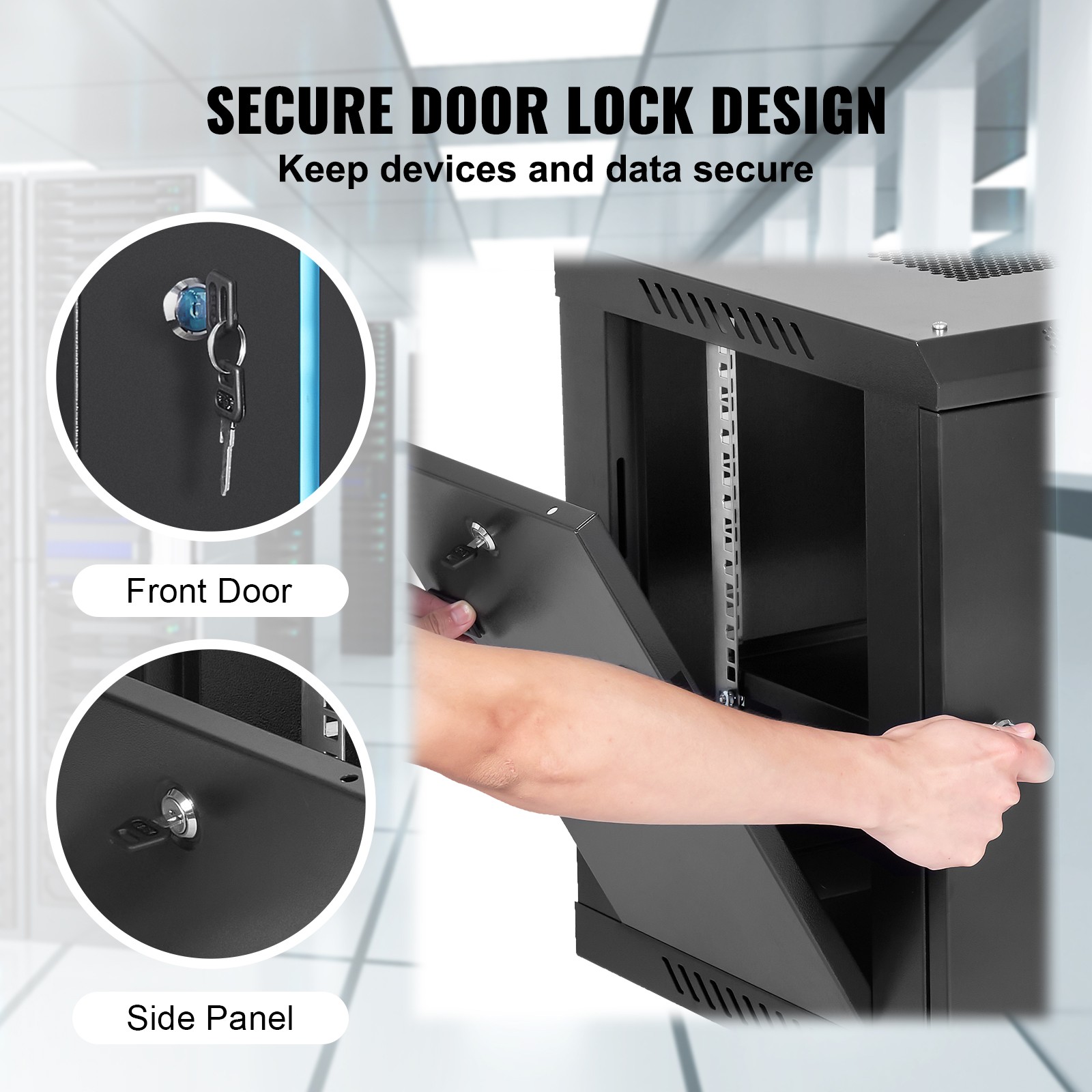 Uimoso 6U Wall Mount Network Server Rack Cabinet Enclosure 15.5” Deep Door Lock