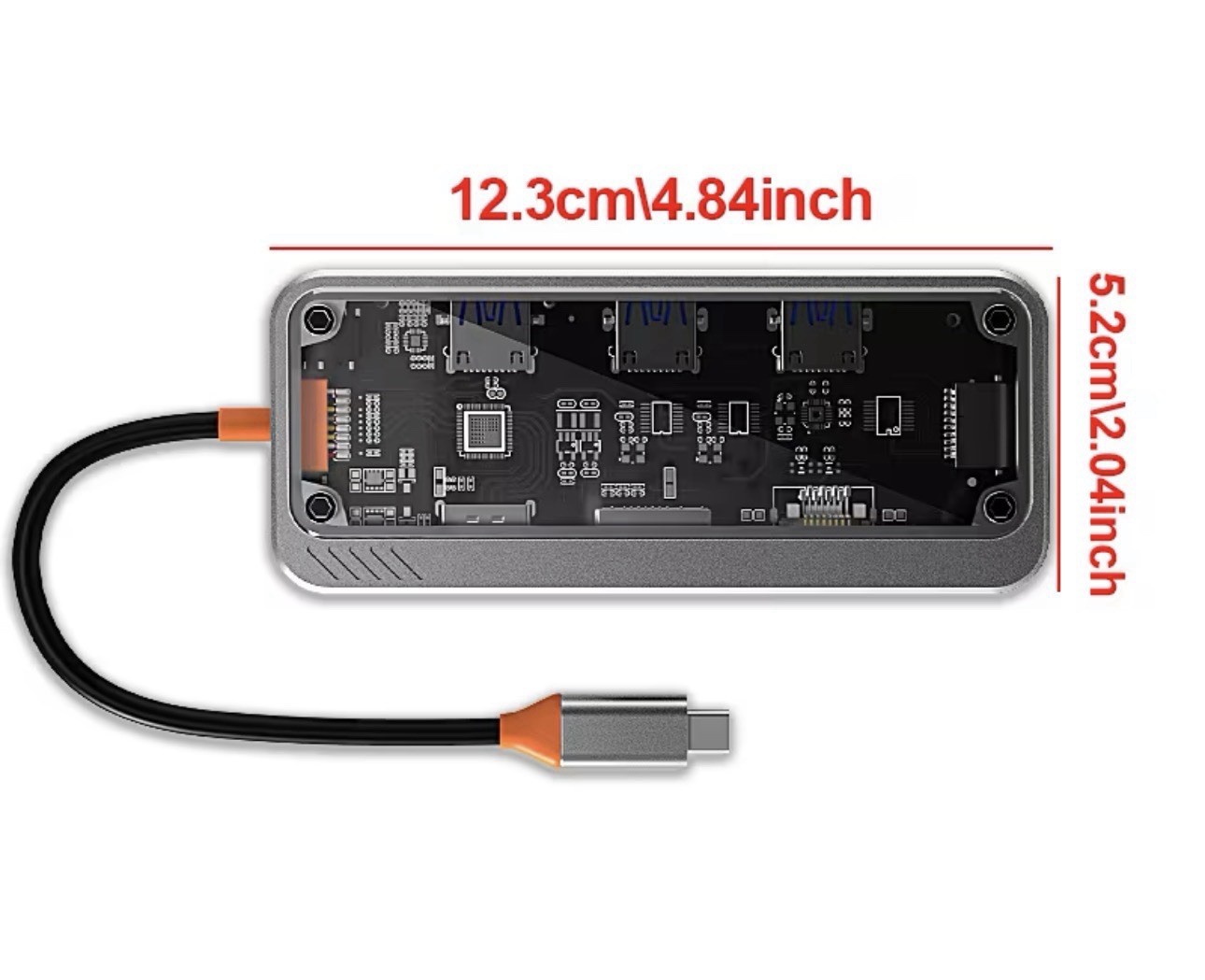 USB-C Hub with 4K HDTV And VGA Display, Featuring High-Speed USB And USB-C