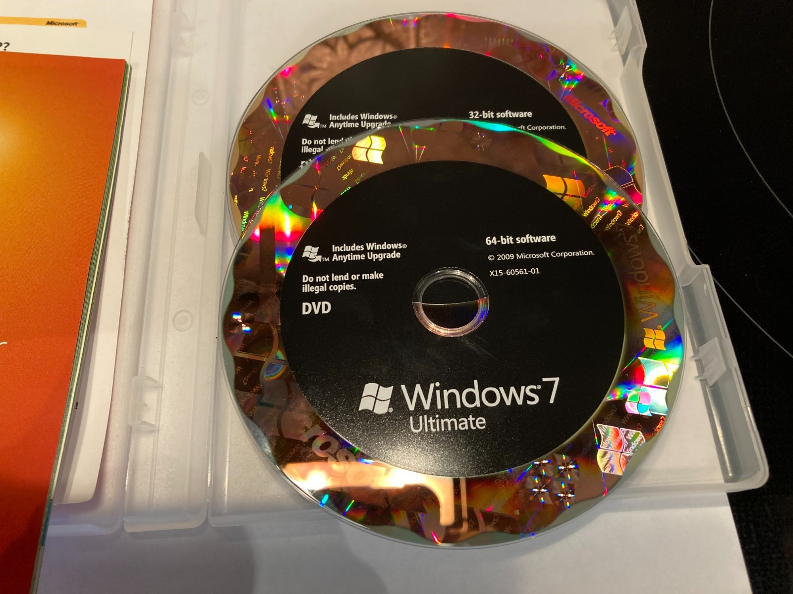 Used Microsoft Windows 7 Ultimate 32 Bit / 64 Bit Full Box 1 User Read Desc.