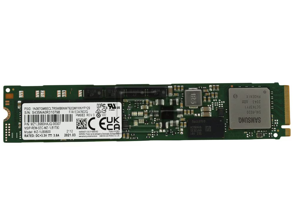 Samsung PM983 960GB 1TB NVMe M.2 22110 SSD MZ-1LB9600 MZ1LB960HAJQ NOT 2280