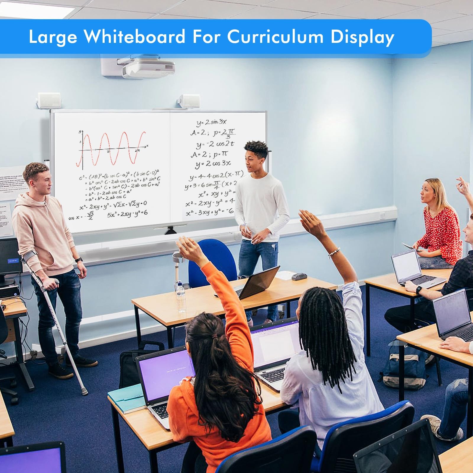 Whiteboard 72×40 Double Sided Magnetic Dry Erase Silver Rolling maxtek Large