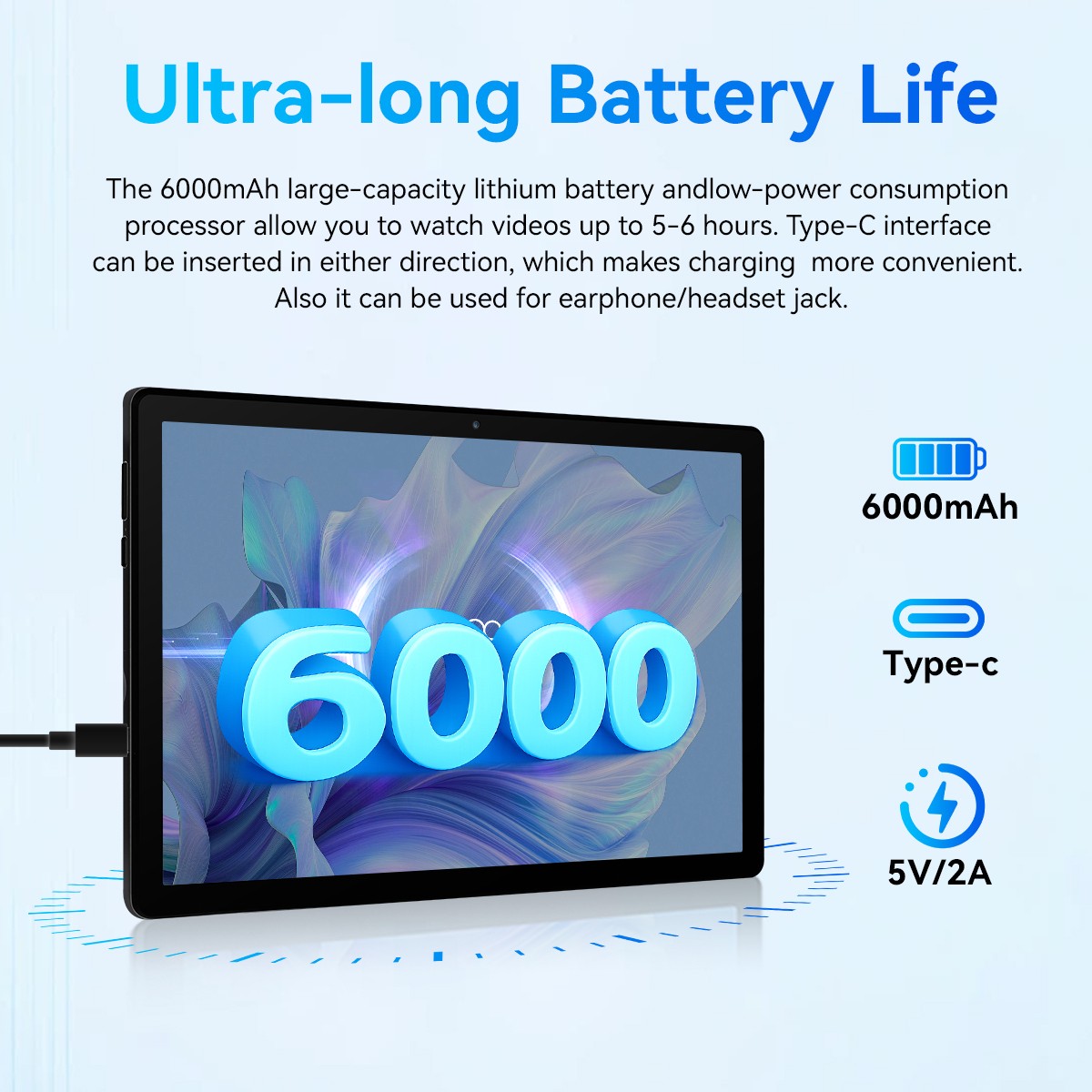 2026 Newest Android 16 Tablet 64GB With KB Set Face ID 10.1″ IPS Wifi 6 PC Mode