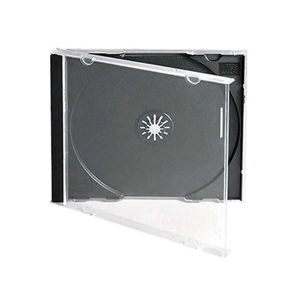 50 Standard 10.4 mm Jewel Case Single CD DVD Disc Storage Assembled Black Tray..