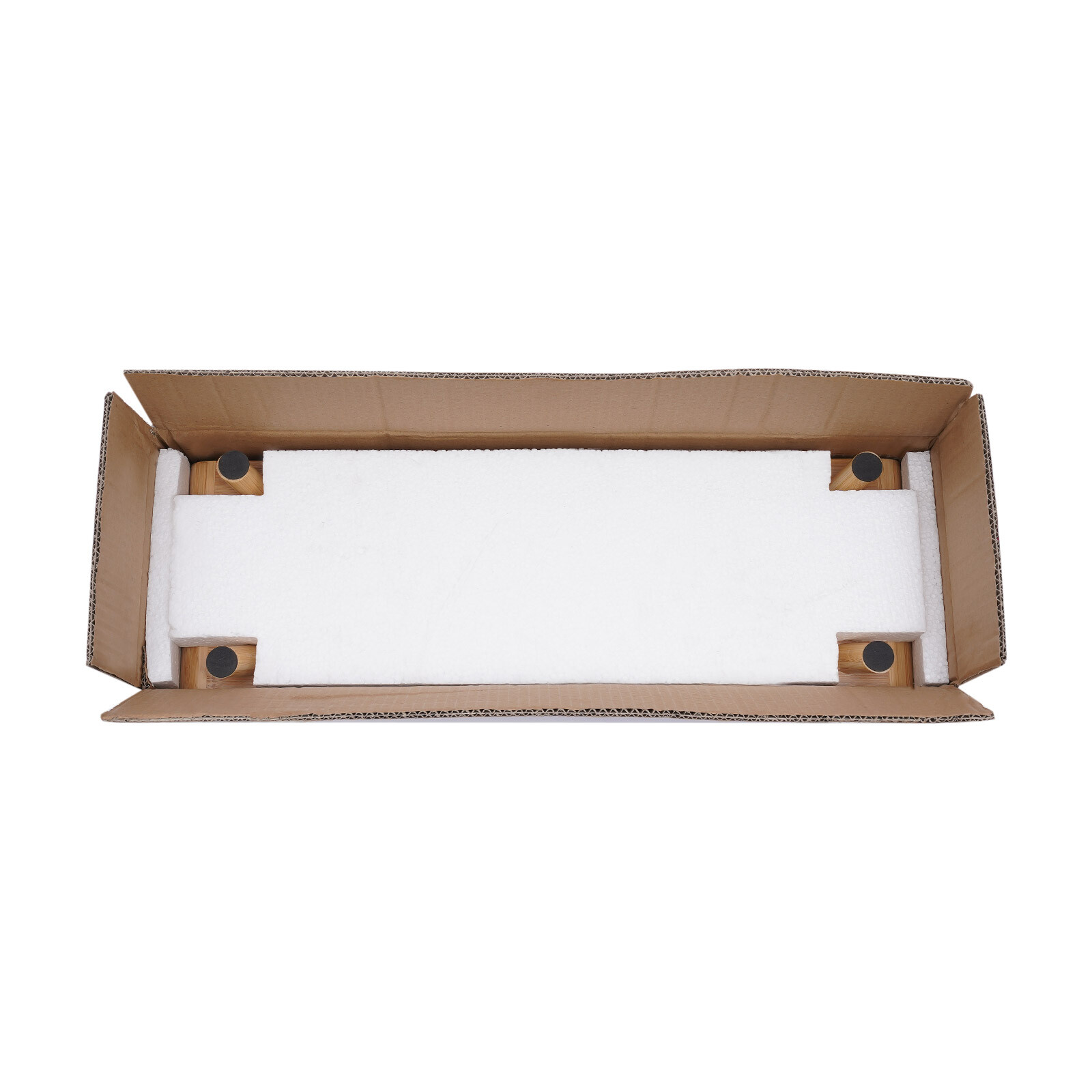 Bamboo Monitor Stand With Drawer & Back Baffle 4.5in Height Riser