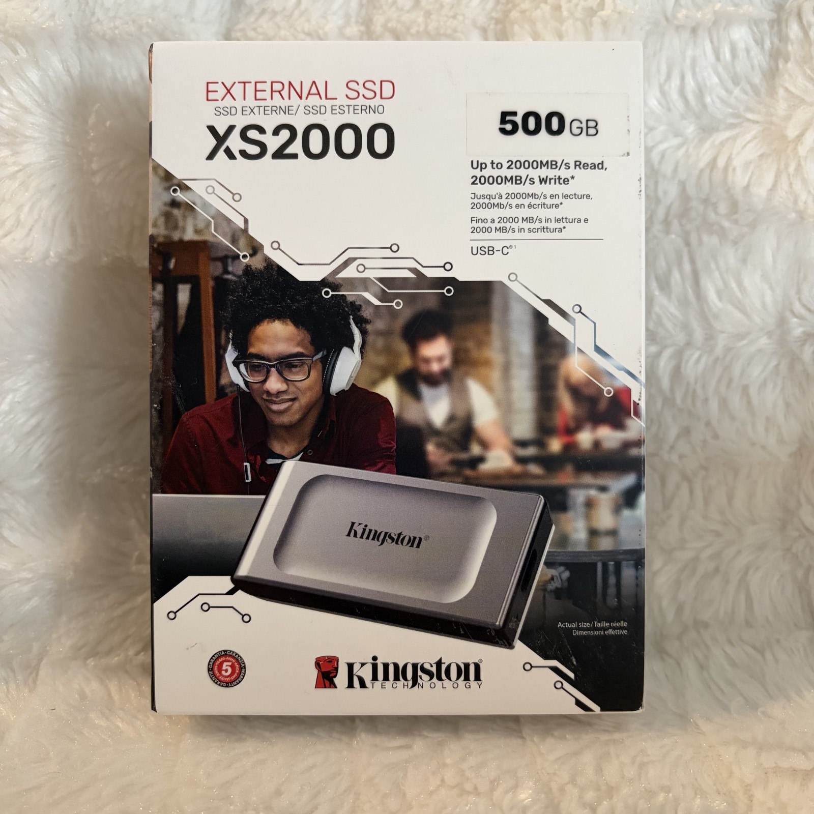 Kingston XS2000 Read/Write 500GB Storage Pocket-Sized External Portable SSD