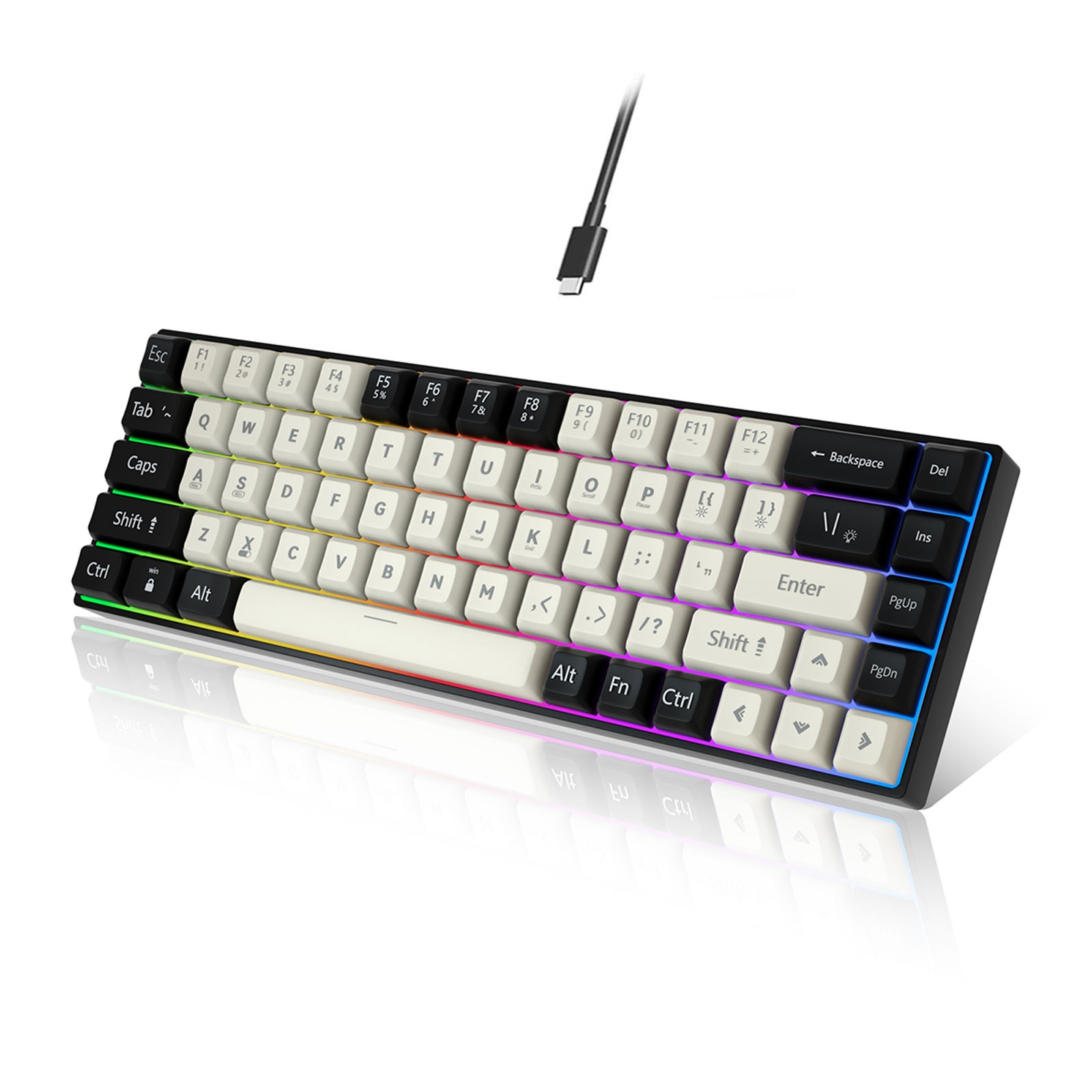 Mechanical Keyboard RGB N-key Rollover Mini Keyboard for Windows/Mac/Android PC