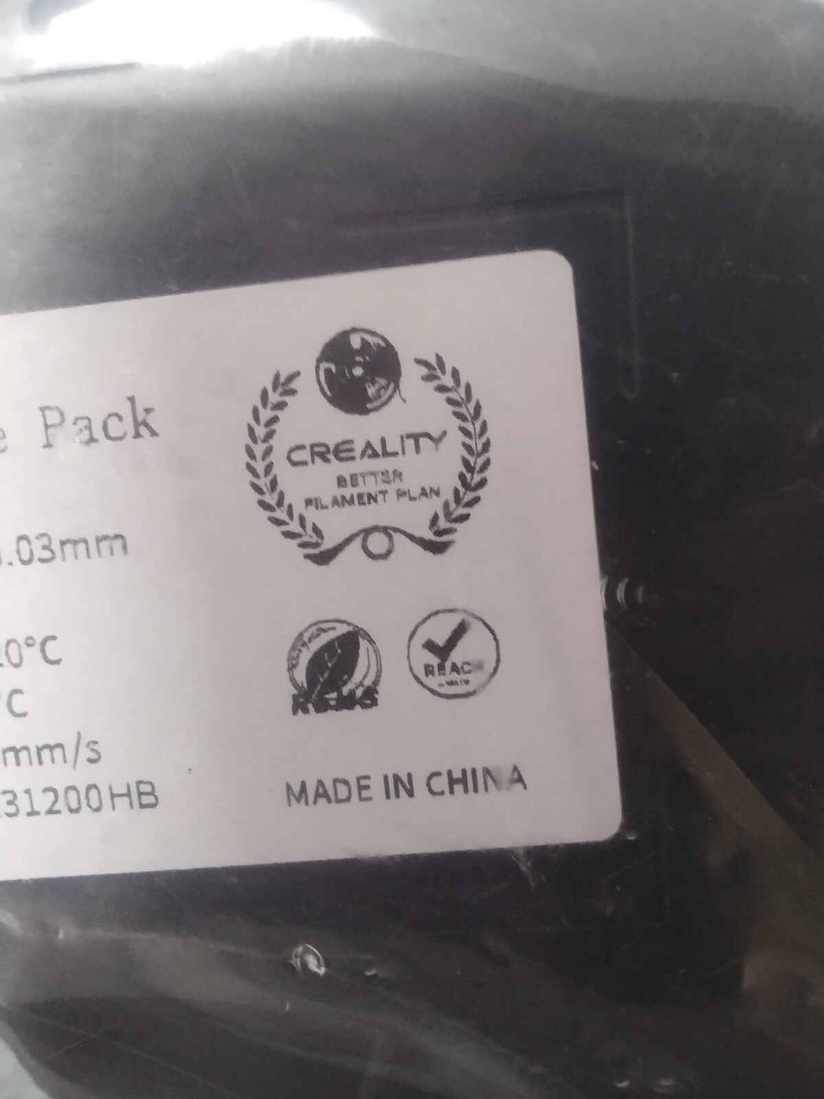 Creality Ender PLA Plus BLACK Filament 1.75mm 1KG for 3D Printers