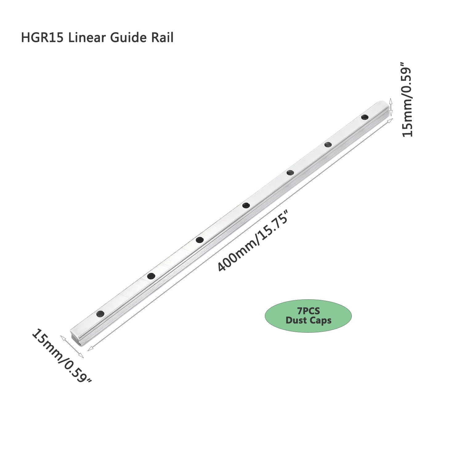 2PCS Linear Guide Rail HGR15 300-1000mm with 4PCS HGH15CA Bearing Block for CNC