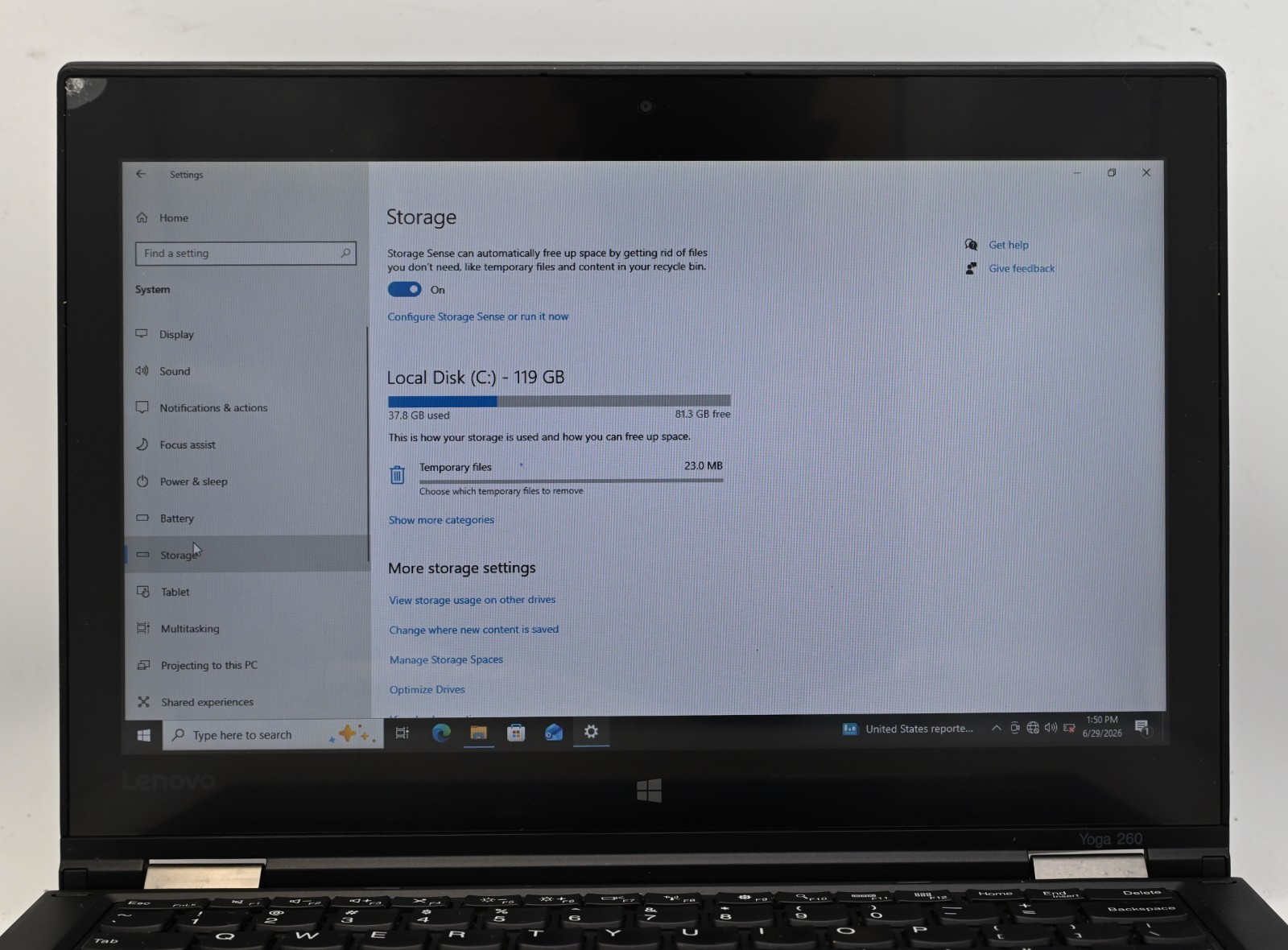 Lenovo Thinkpad Yoga 260(2in1) i5-6200u 2.3GHz 8GB RAM 128GB SSD-Touch-BH: 44.6%
