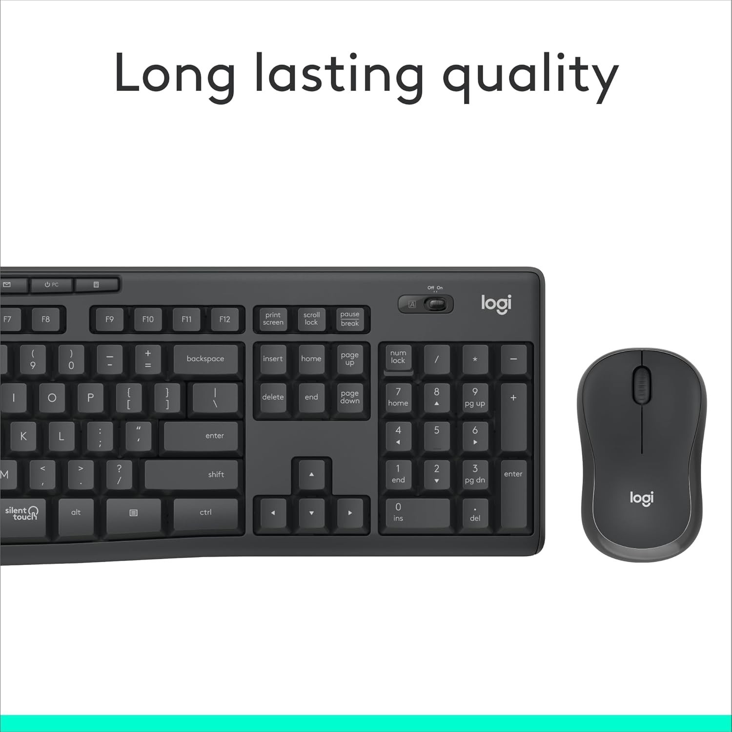 Logitech MK295 Silent Wireless Keyboard & Mouse Combo Quiet Keys Black