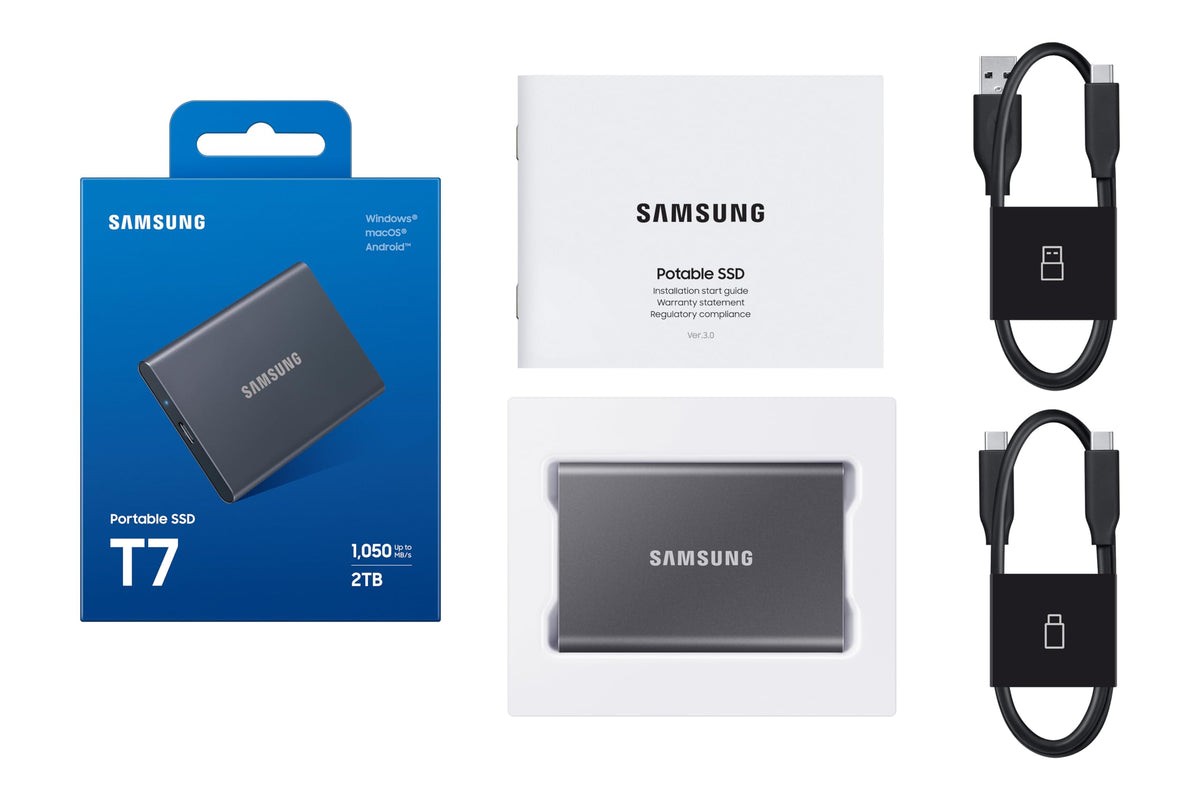 Samsung T7 2TB Portable SSD USB 3.2 Gen 2 MU-PC2T0T/AM Titan Gray NEW Sealed