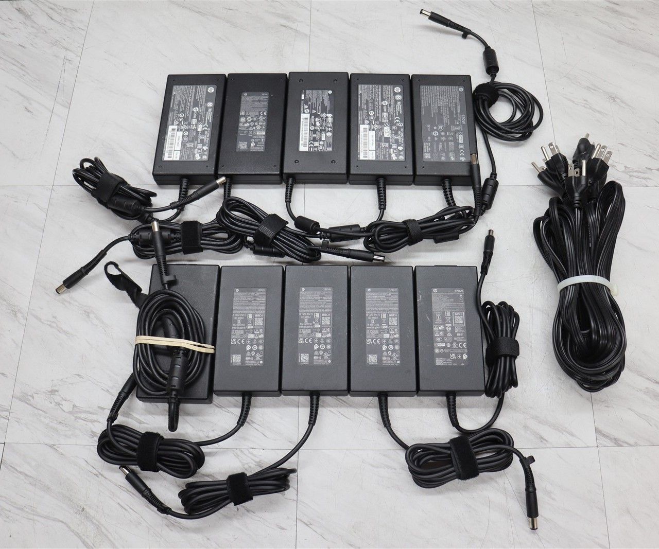 10 LOT Genuine HP 120W 19.5V 6.15A 7.4mm Big Tip AC Adapter Power Supply Charger