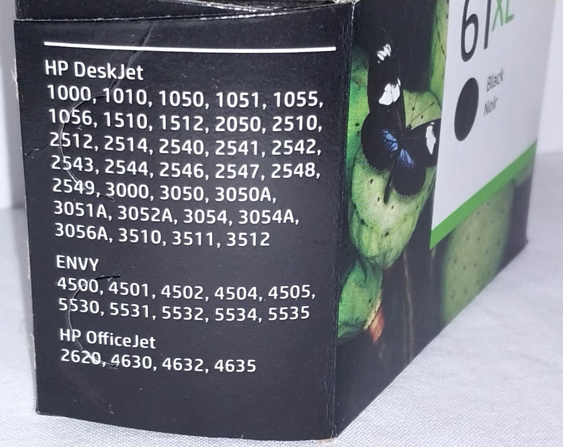 HP 61XL (CH563WN) Black Ink Cartridge Exp 02/2026, GENUINE OEM in Sealed Box NEW